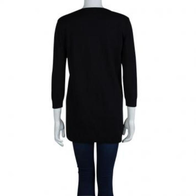 Joseph Black Knit Criss Cross Tie-Up Tie-Up Long Sleeve Top S en vente 3