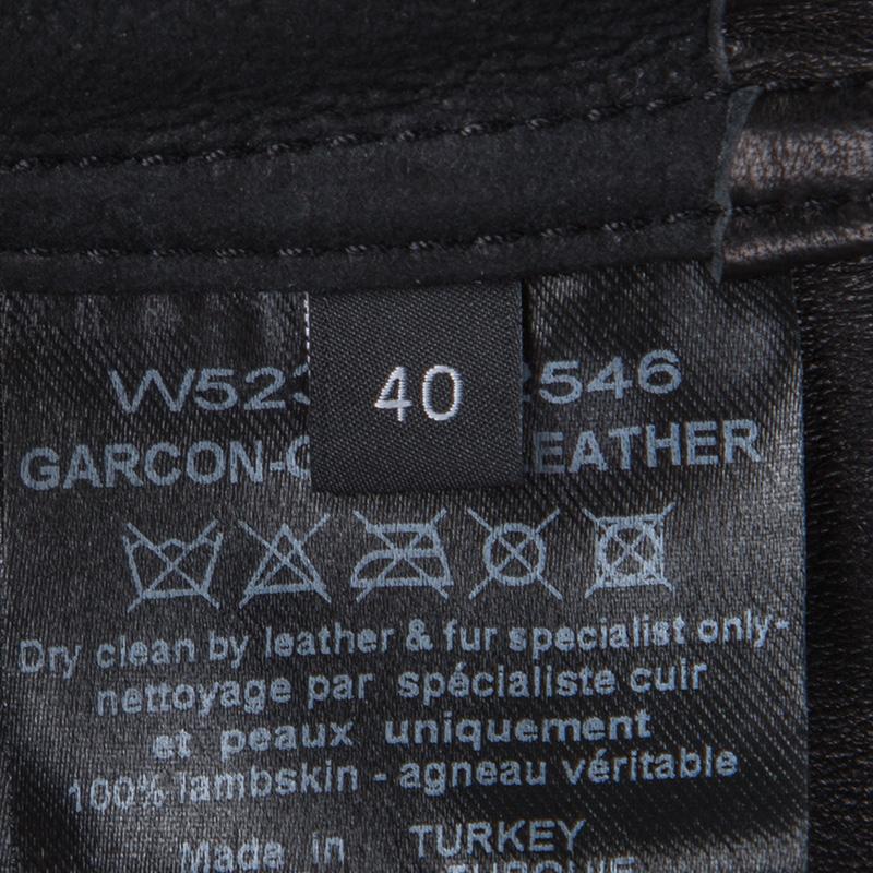 Joseph Black Lambskin Glove Leather Garcon Shirt M 2