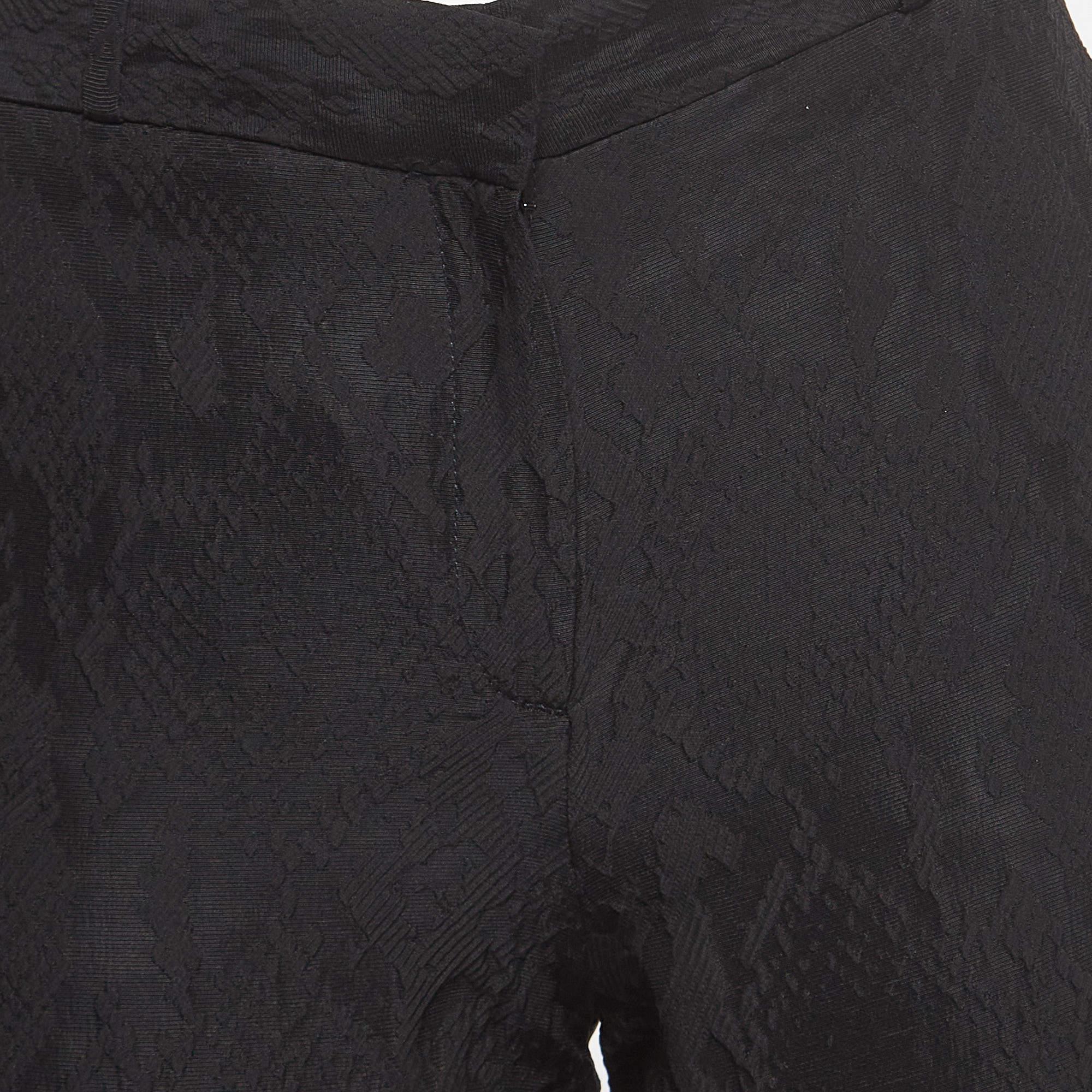 Noir Joseph Black Reptile Embossed Silk Blend Trousers S en vente