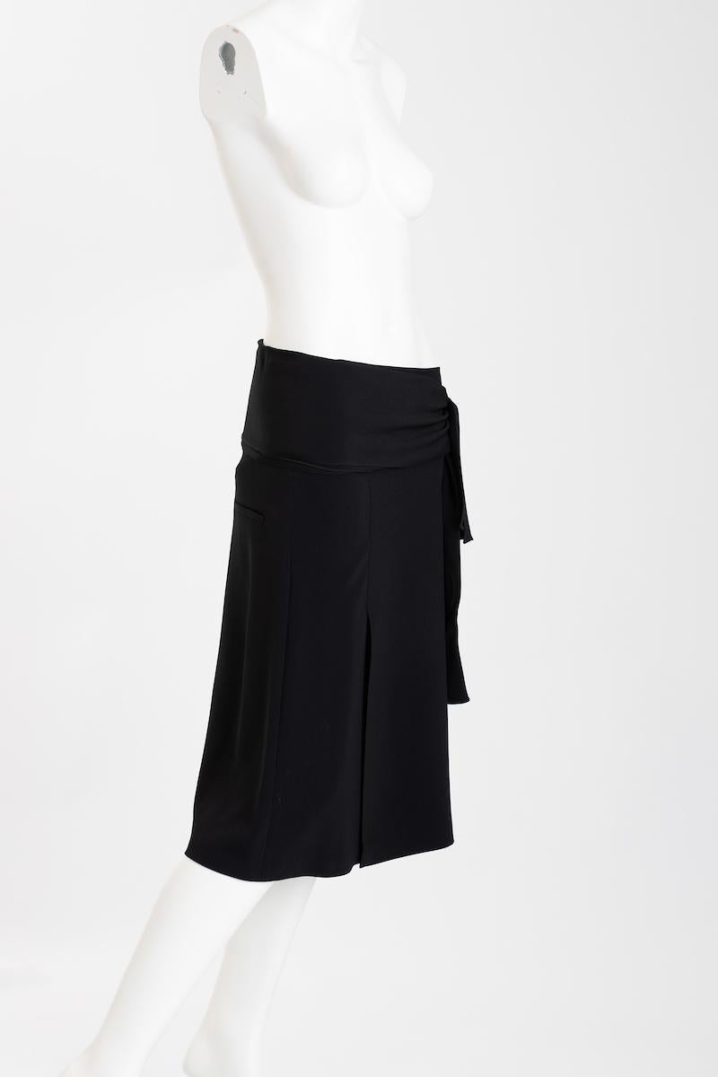 Joseph Belted Sash Black Skirt  Size UK L In Excellent Condition For Sale In New York, NY