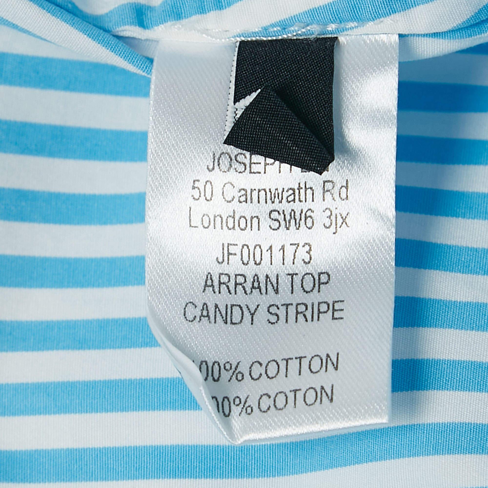 Joseph Blusa de algodón a rayas azul caramelo Arran M en venta 1