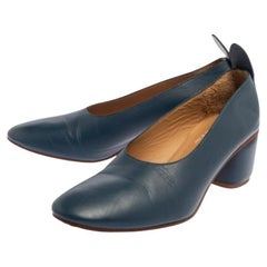 Joseph Blue Leather Block Heel Pumps Size 38.5