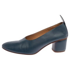 Joseph Blue Leather Block Heel Pumps Size 38.5