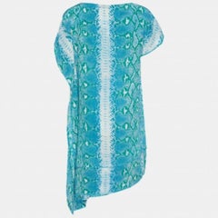 Joseph Blue Snake Printed Silk Shift Dress S