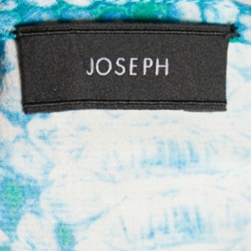 Joseph Blau Schlange gedruckt Seide Etuikleid S Damen im Angebot