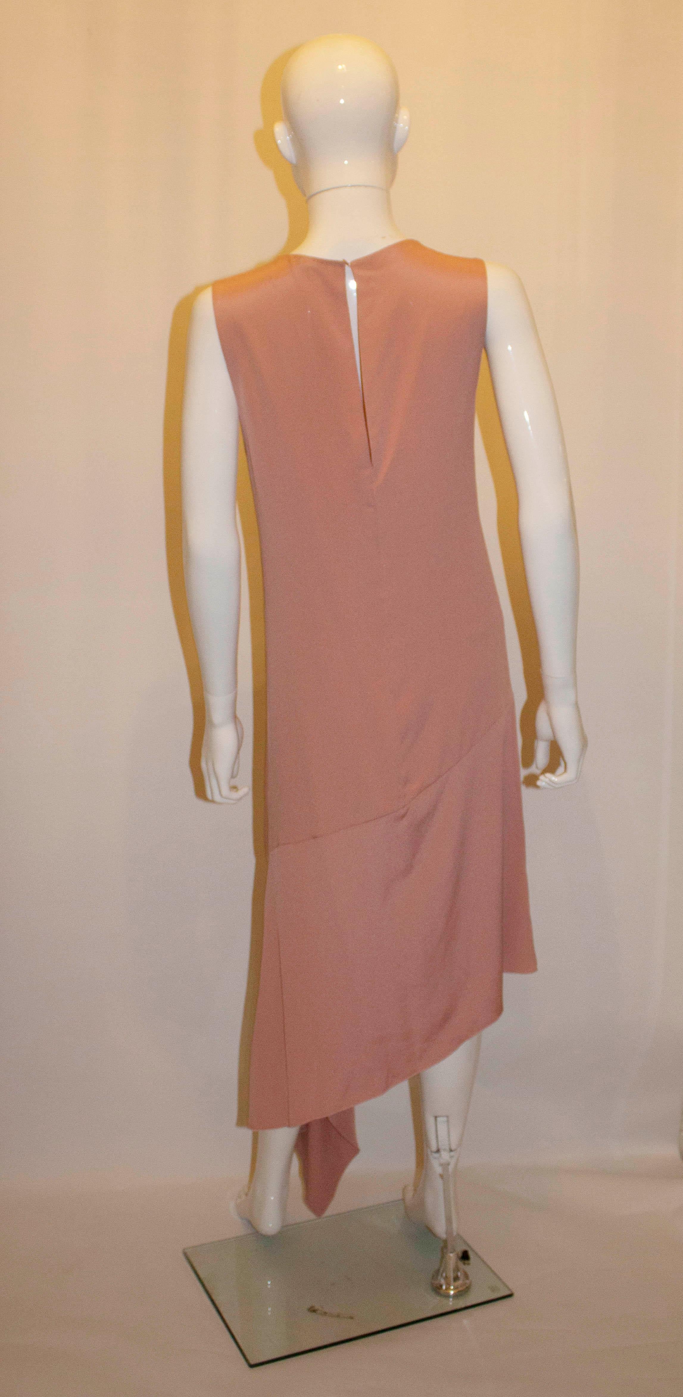 Joseph Blush Pink Silk Dress with Asymetric Hem For Sale 2