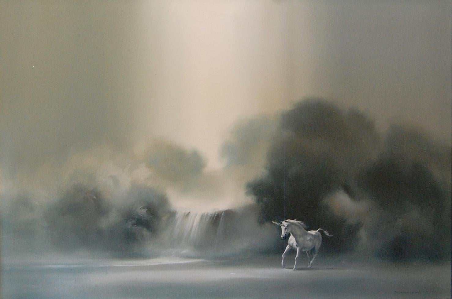 Pegasus and the Waterfall - Painting by Joseph Bodner