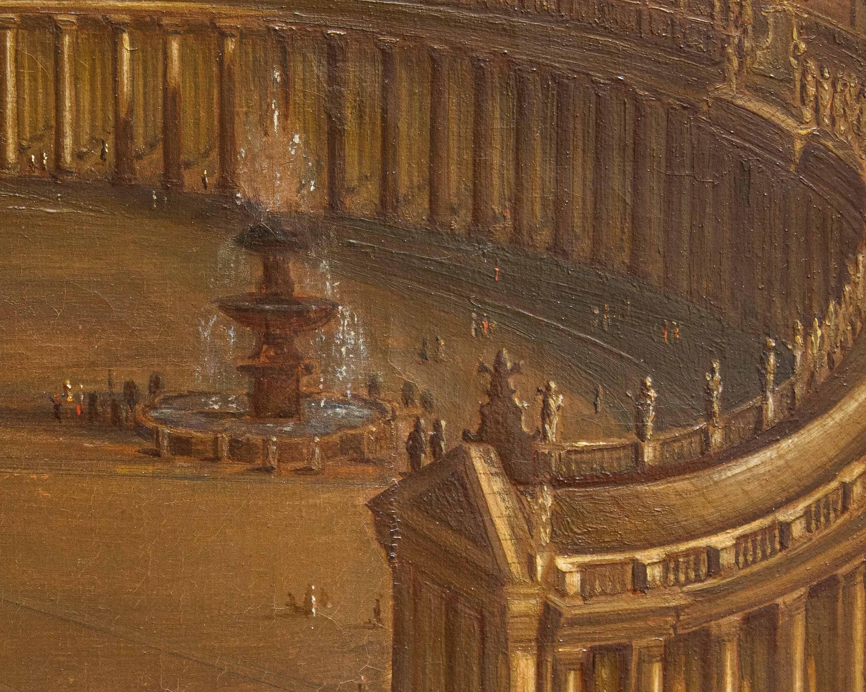 View of St. Peter's Basilica Oil painting on canvas by Joseph Bolzern For Sale 11