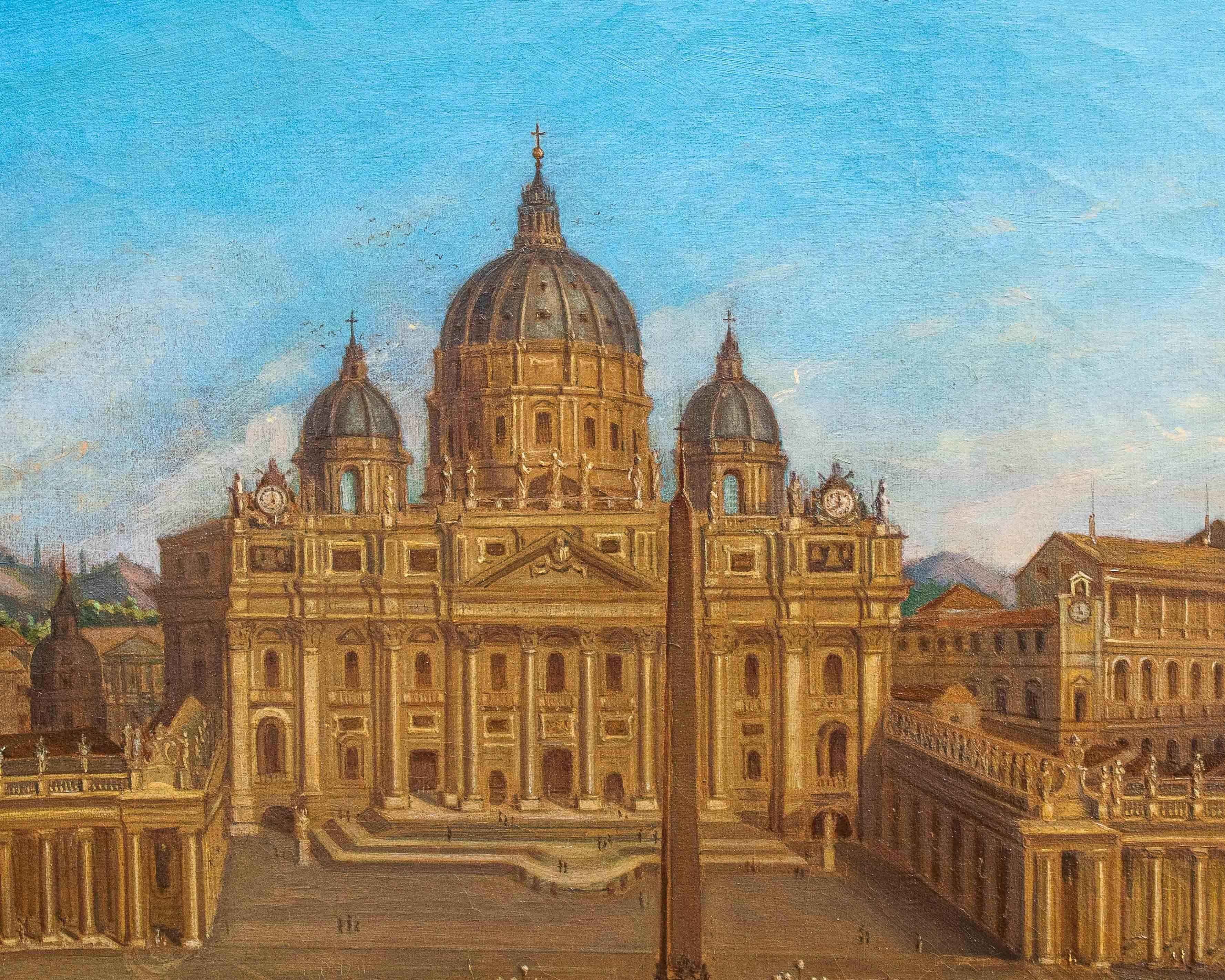 View of St. Peter's Basilica Oil painting on canvas by Joseph Bolzern For Sale 13