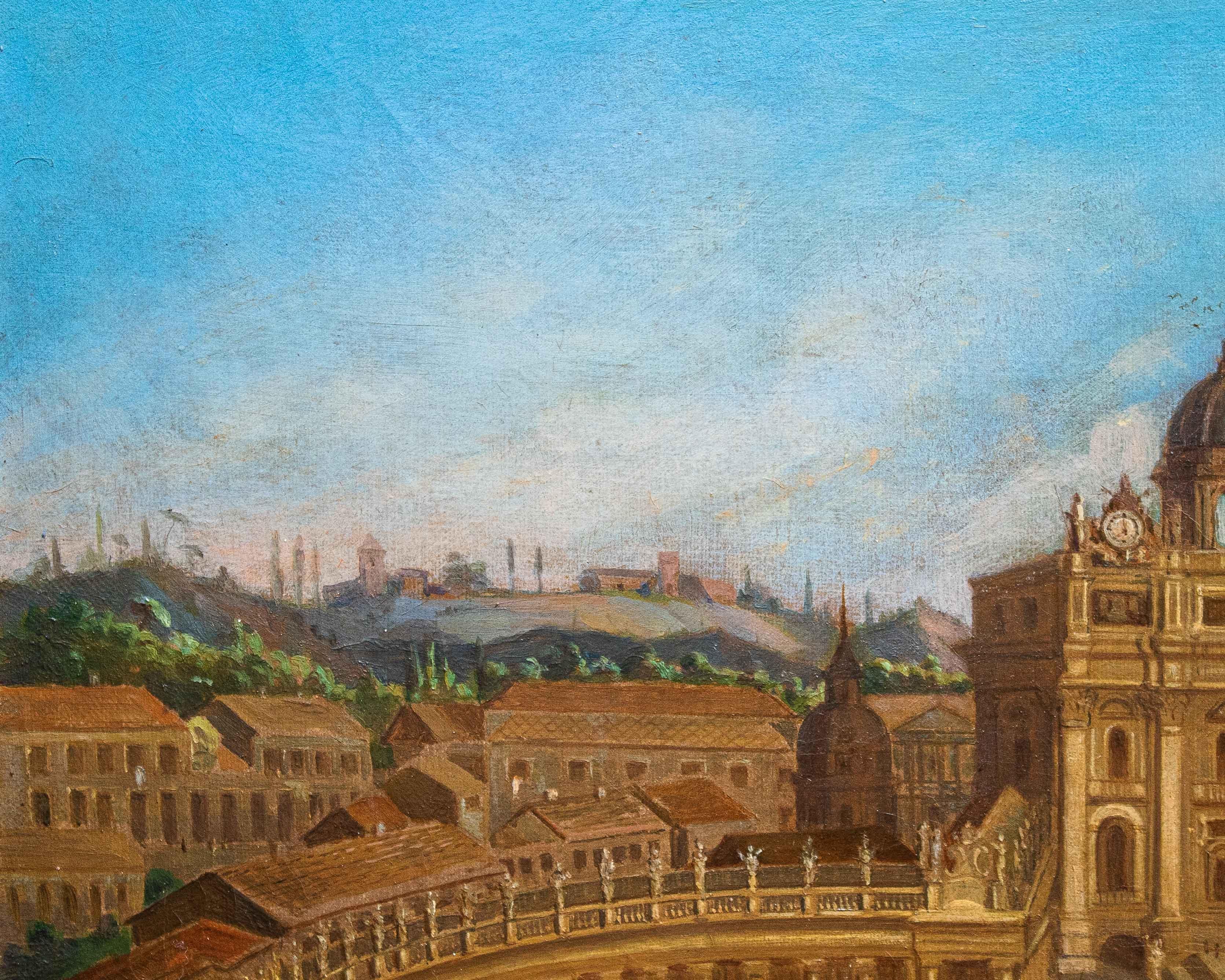 View of St. Peter's Basilica Oil painting on canvas by Joseph Bolzern For Sale 14