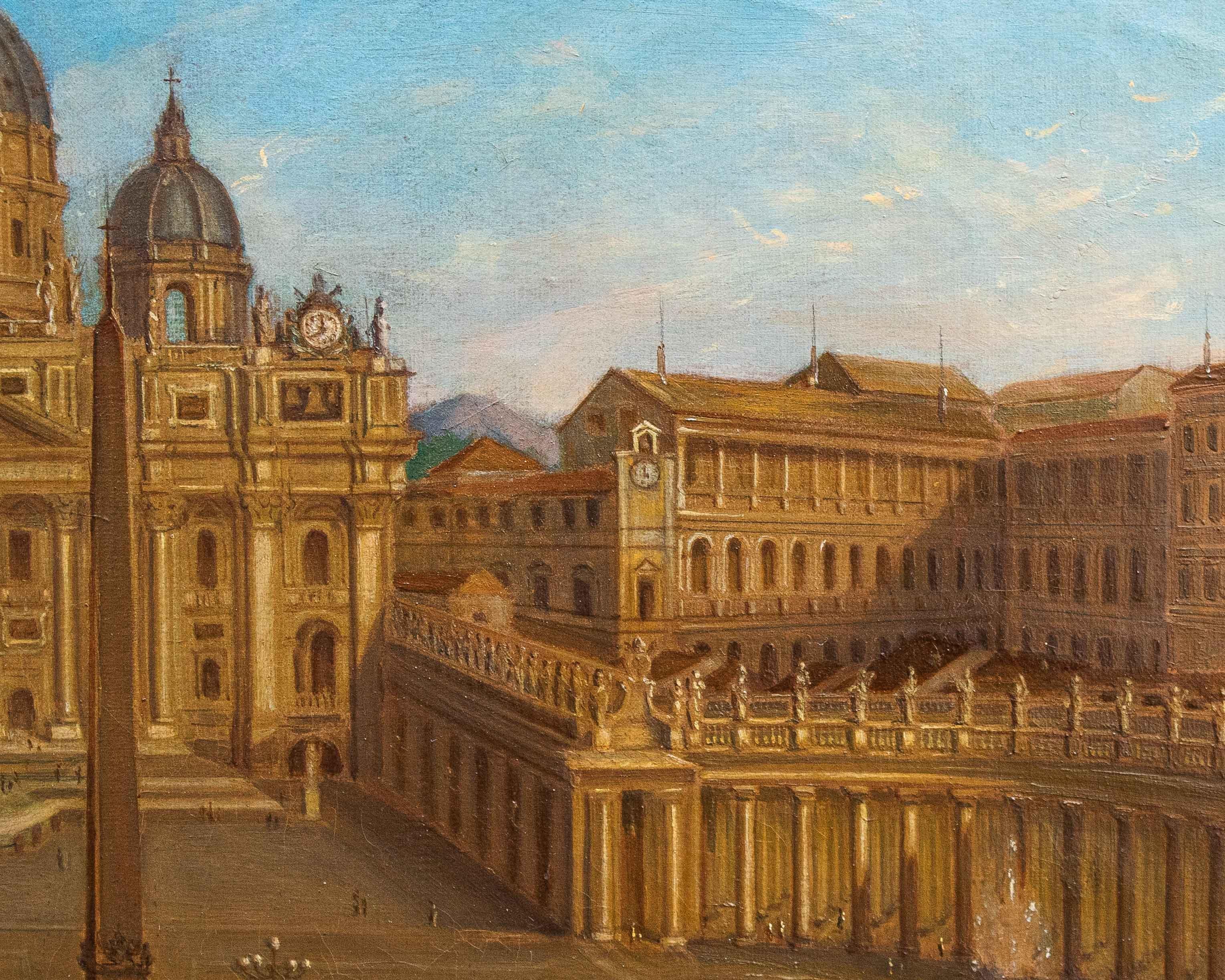 View of St. Peter's Basilica Oil painting on canvas by Joseph Bolzern For Sale 15