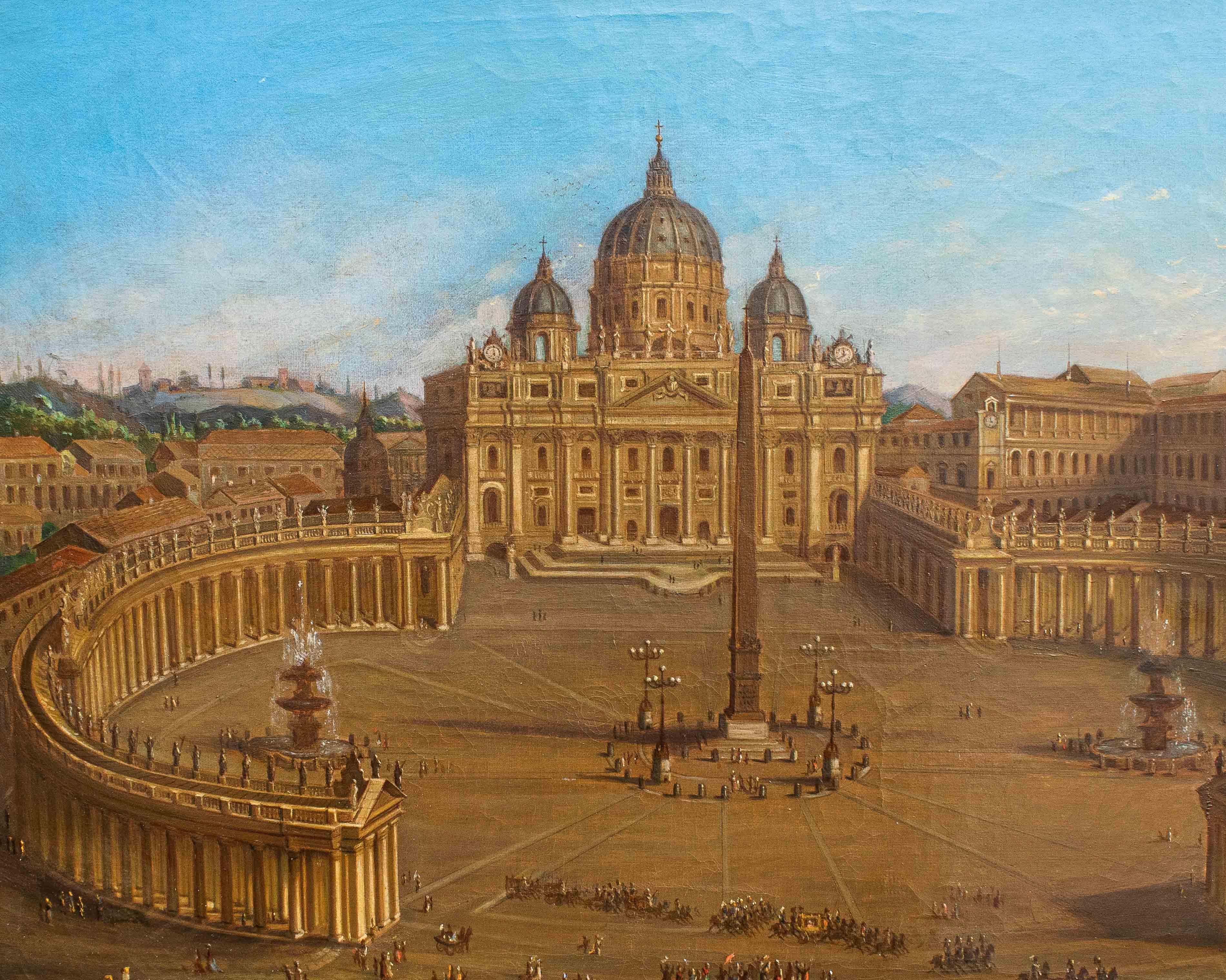 View of St. Peter's Basilica Oil painting on canvas by Joseph Bolzern For Sale 18