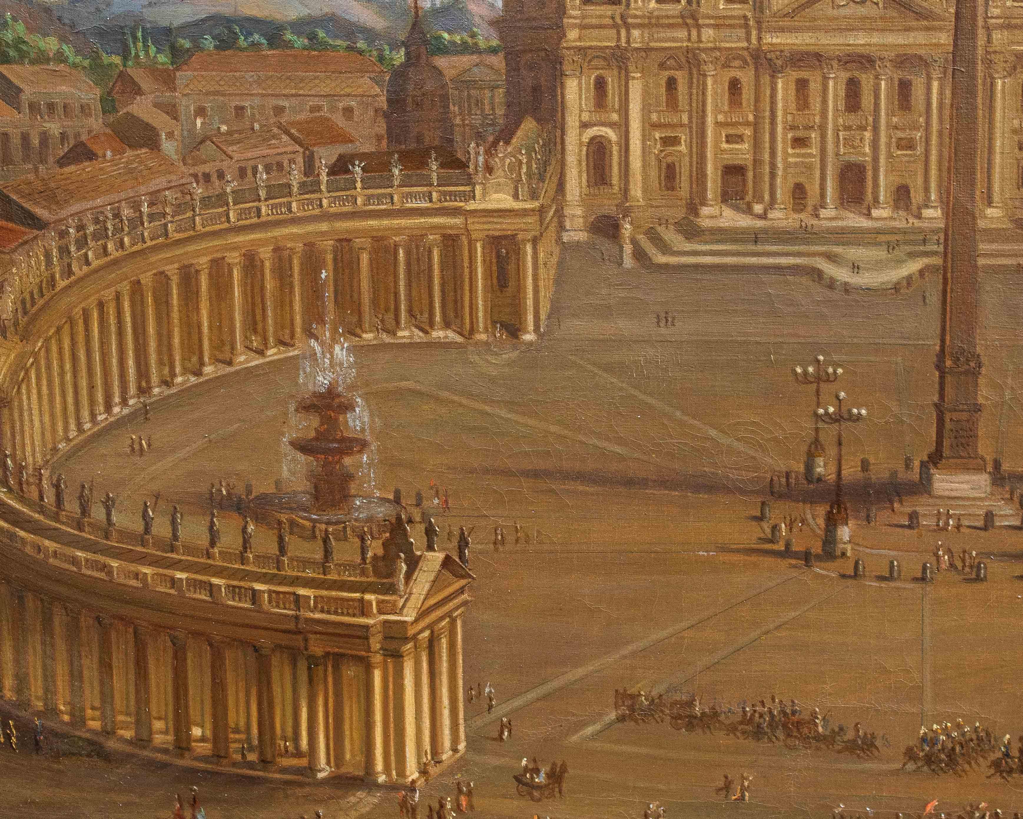 View of St. Peter's Basilica Oil painting on canvas by Joseph Bolzern For Sale 5