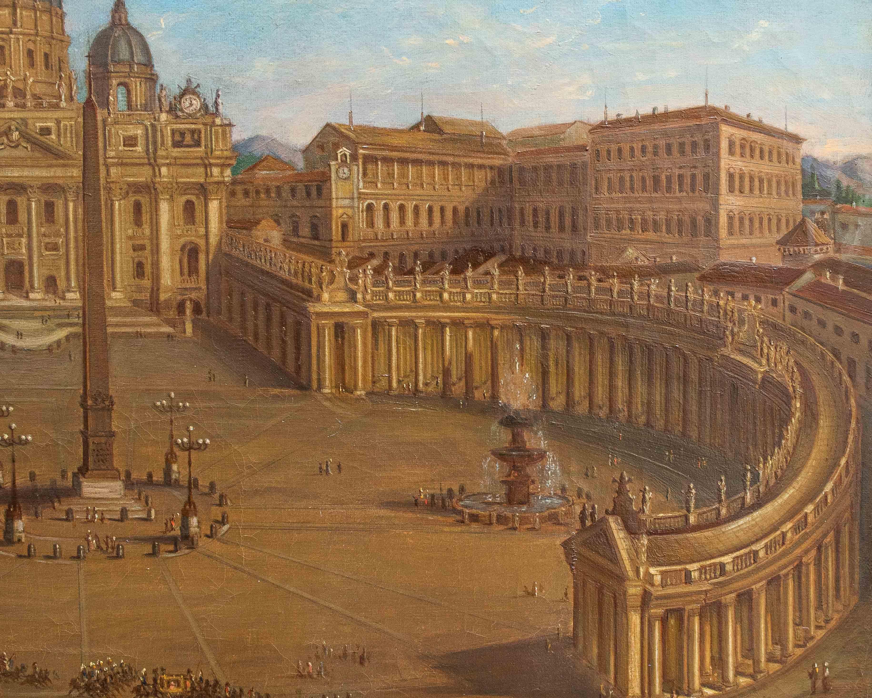 View of St. Peter's Basilica Oil painting on canvas by Joseph Bolzern For Sale 6