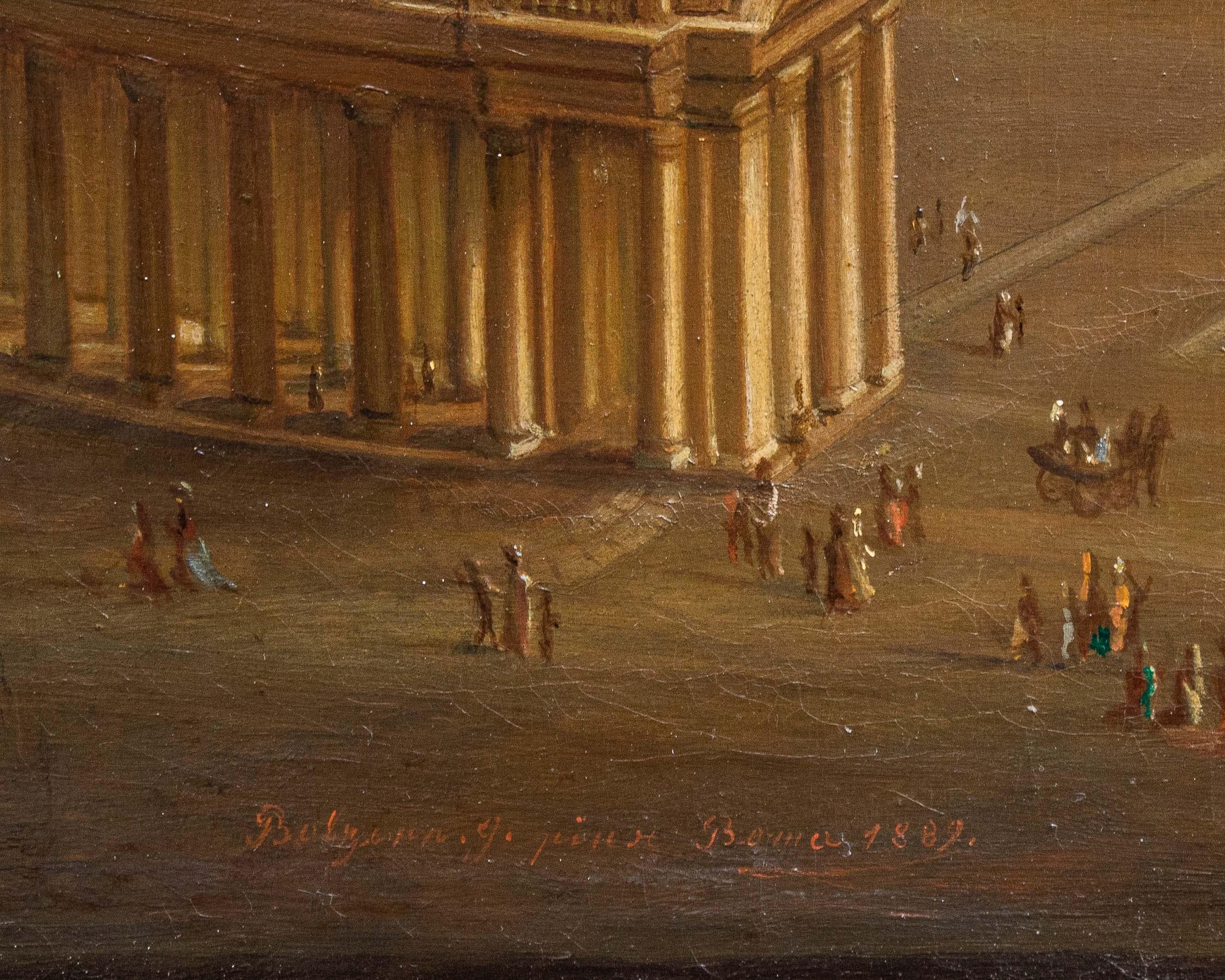 View of St. Peter's Basilica Oil painting on canvas by Joseph Bolzern For Sale 8