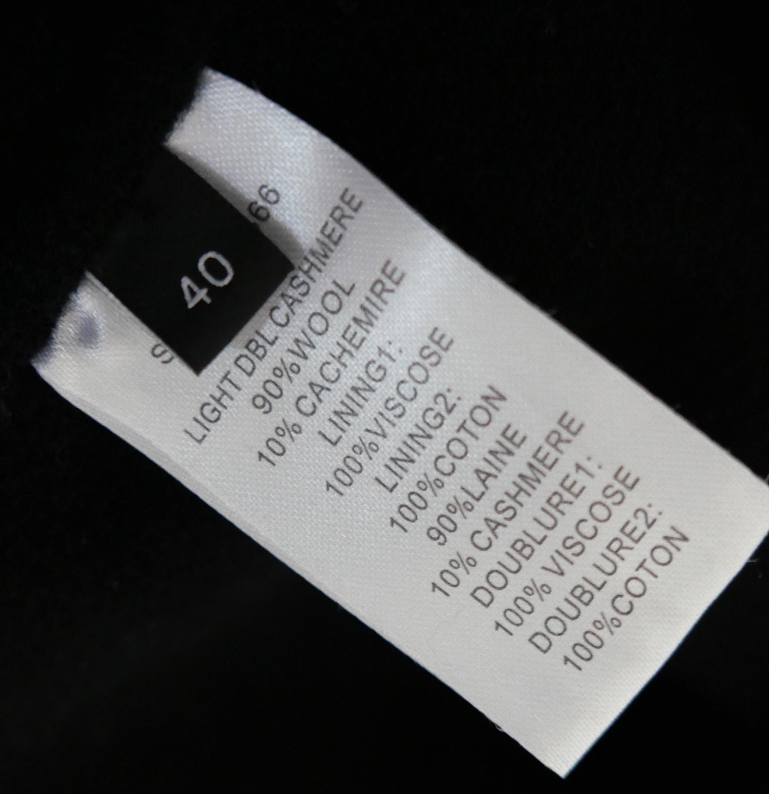 Joseph Brest - Giacca nera in lana e cashmere in vendita 3