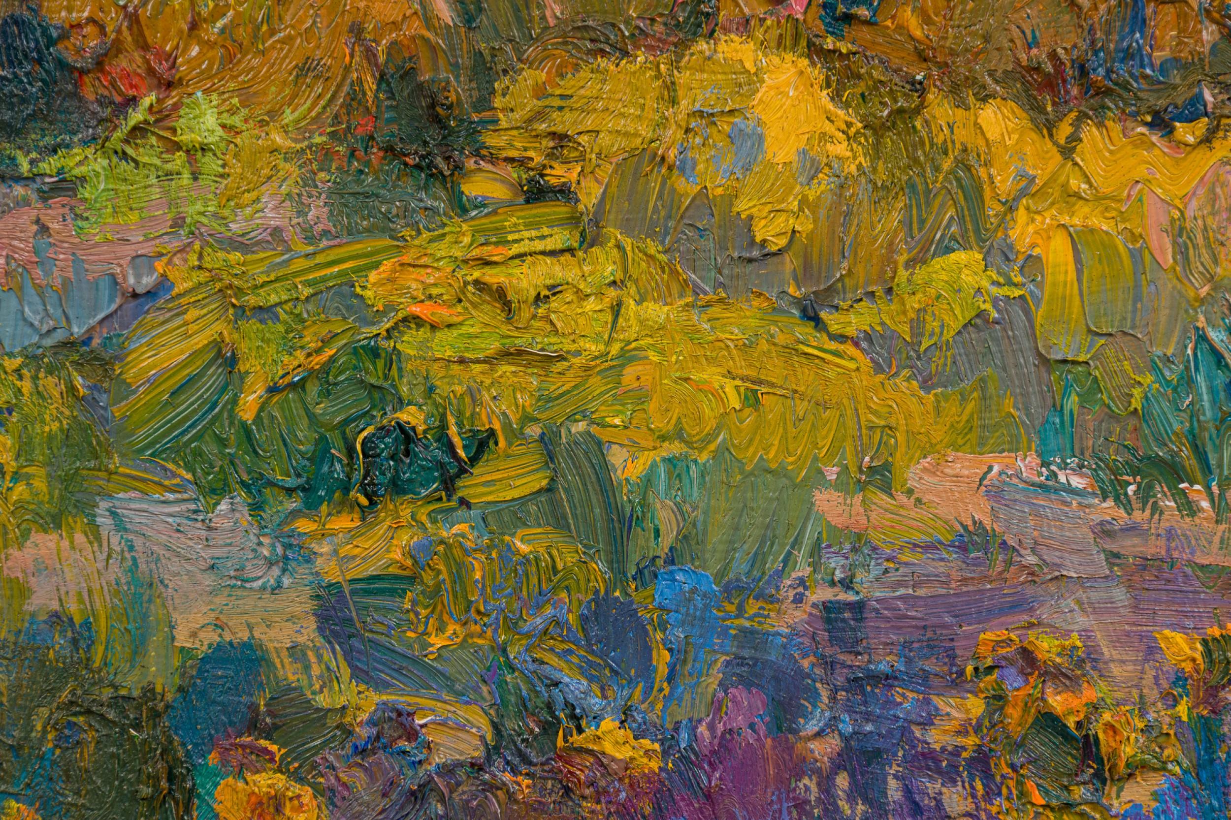 Joseph Breza Amerikanische Zeitgenössische Impressionistische Blumenlandschaft Gemälde im Zustand „Gut“ im Angebot in Queens, NY