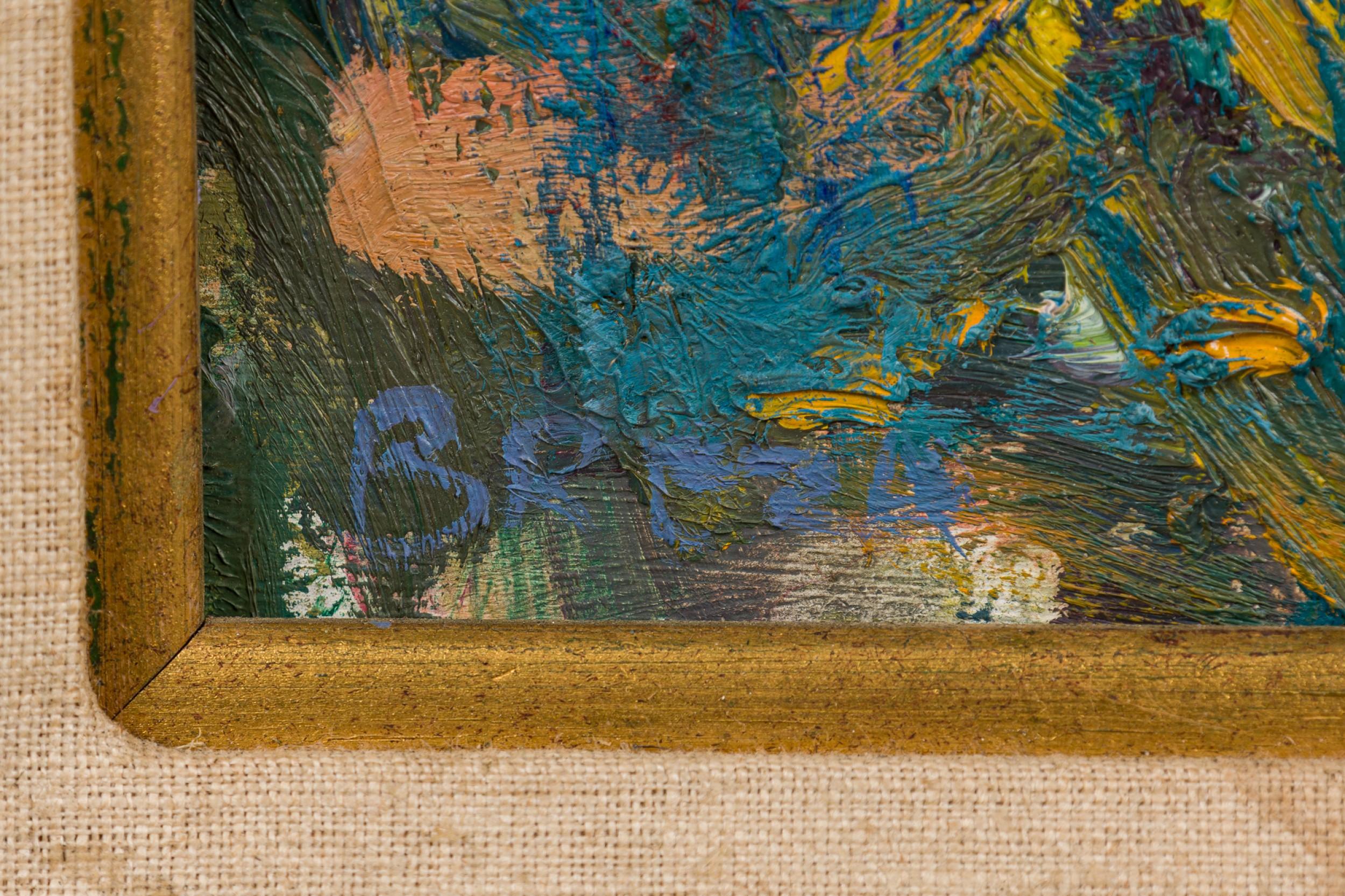 Joseph Breza Amerikanische Zeitgenössische Impressionistische Blumenlandschaft Gemälde (Leinen) im Angebot