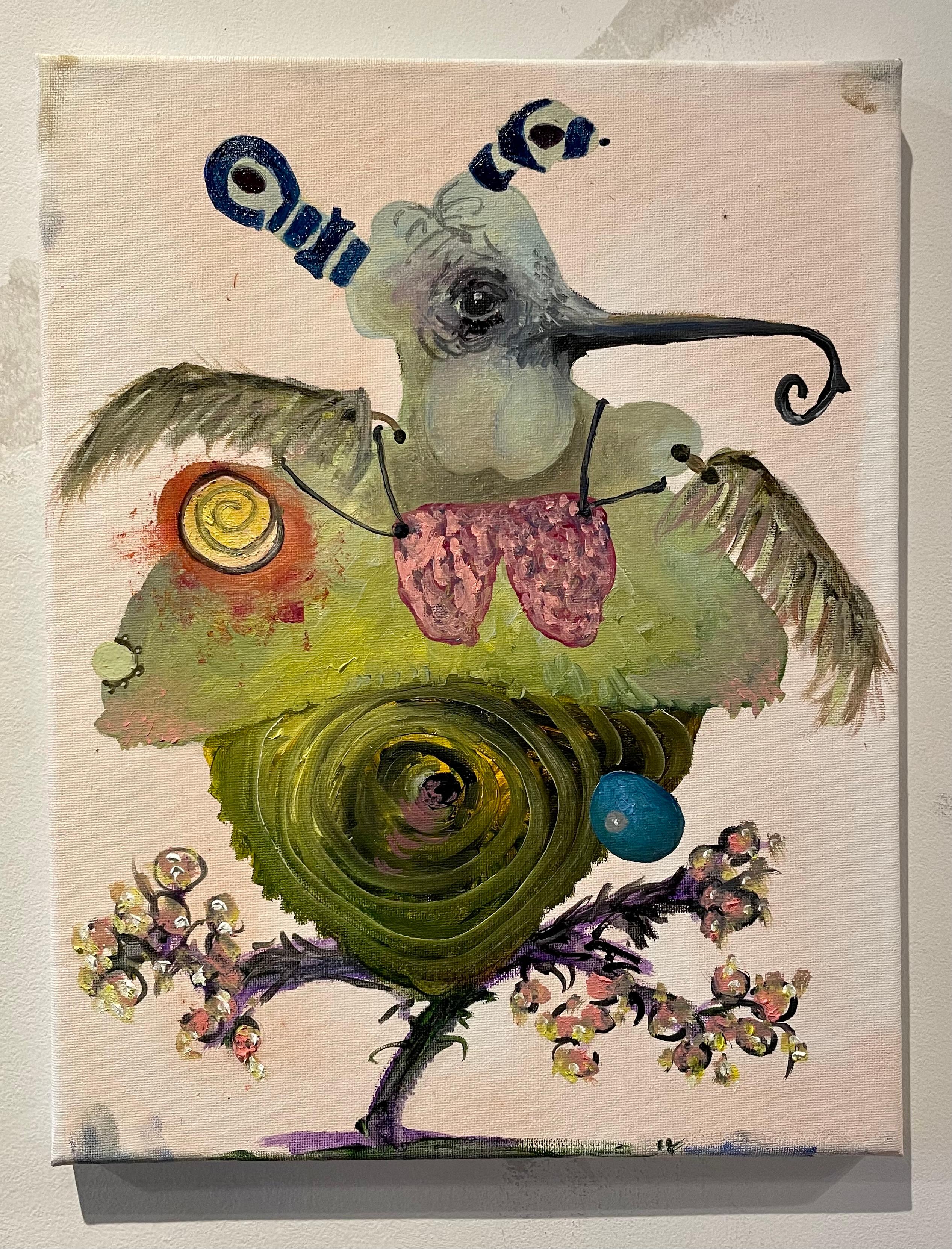 Wee One 10 (Hummingbird, Porträt, Geschichtenerzählung, Ölgemälde) im Angebot 1