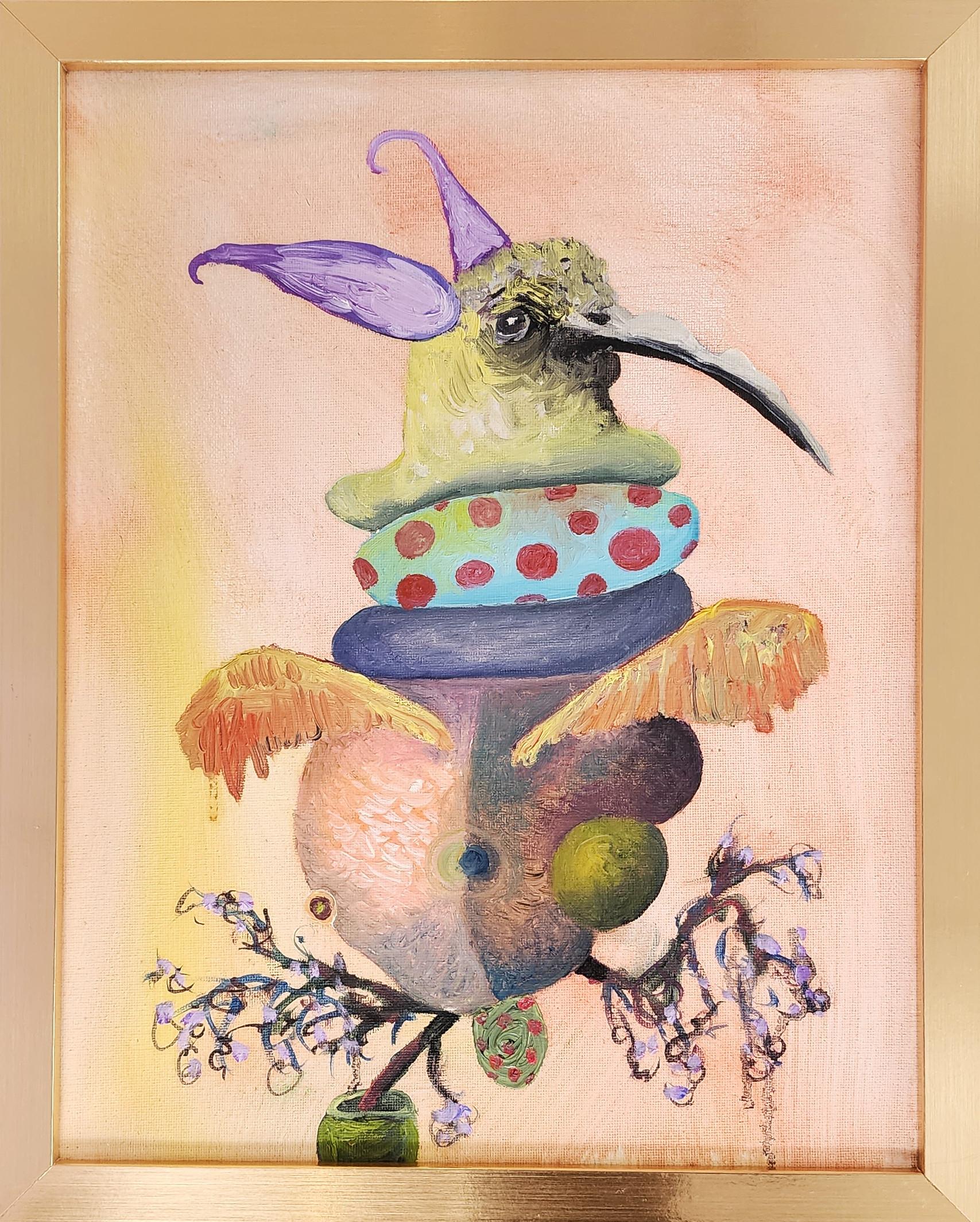 Wee One 12 (Hummingbird, Portrait, Storytelling, Oil Painting) For Sale 2