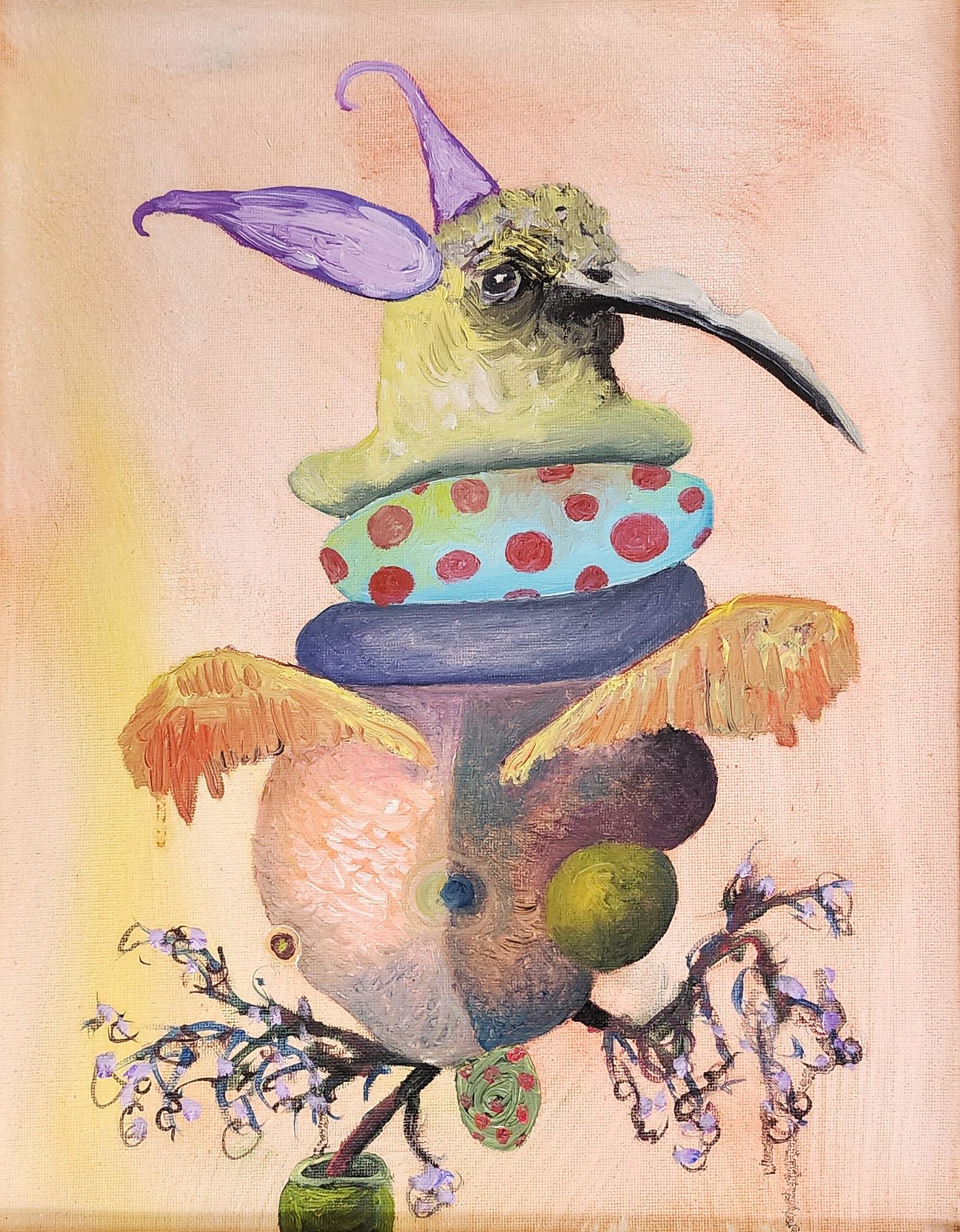 Joseph Broghammer Animal Painting - Wee One 12 (Hummingbird, Portrait, Storytelling, Oil Painting)