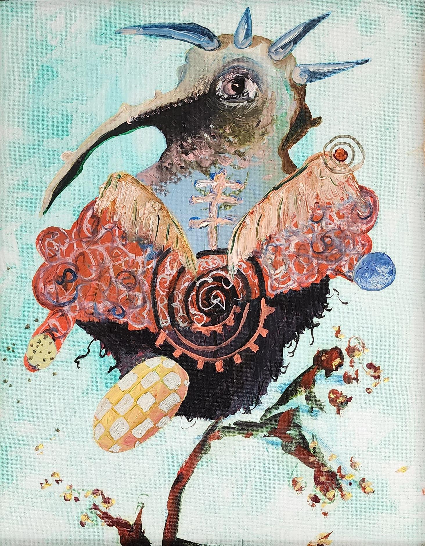 Joseph Broghammer Figurative Painting - Wee One 13 (Hummingbird, Portrait, Storytelling, Oil Painting)