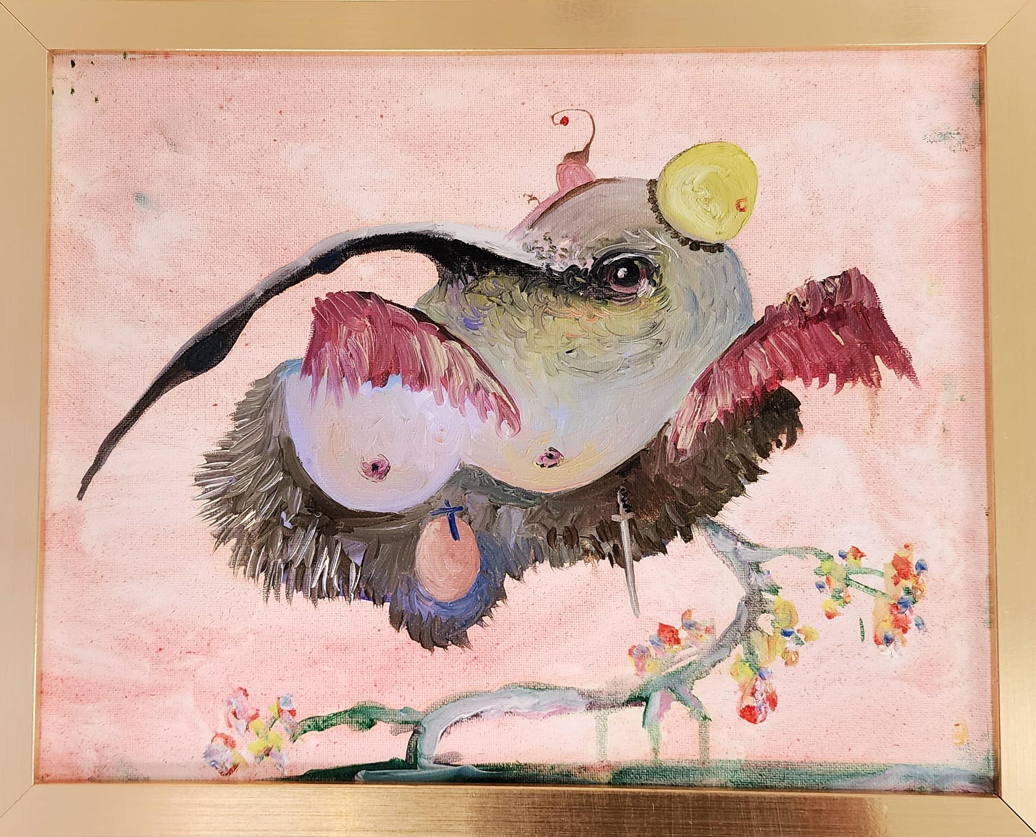 Wee One 9 (Hummingbird, Portrait, Storytelling, Oil Painting) For Sale 2