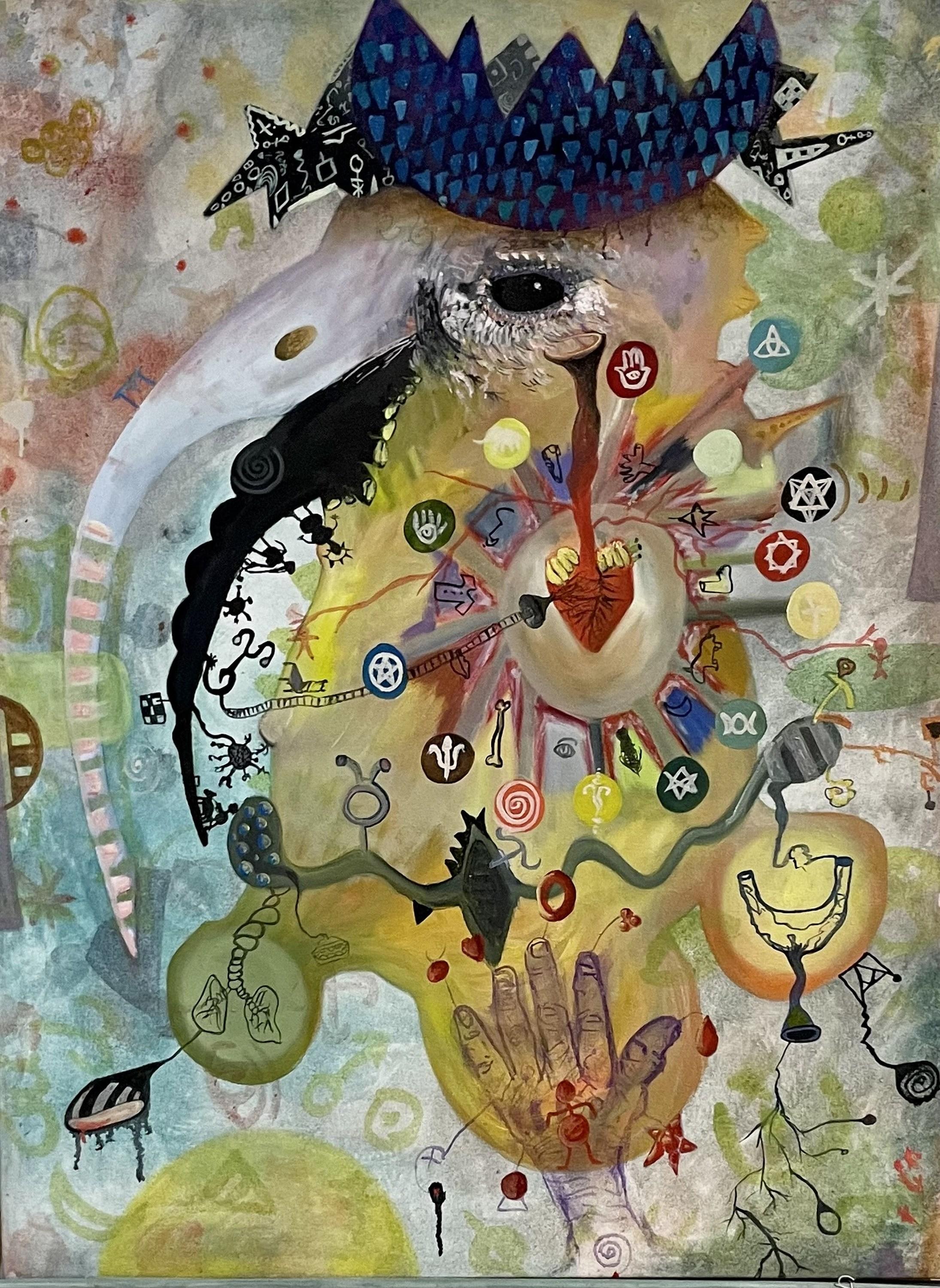Yoni (Colibrí, Retrato, Cuentacuentos, Pintura al óleo)