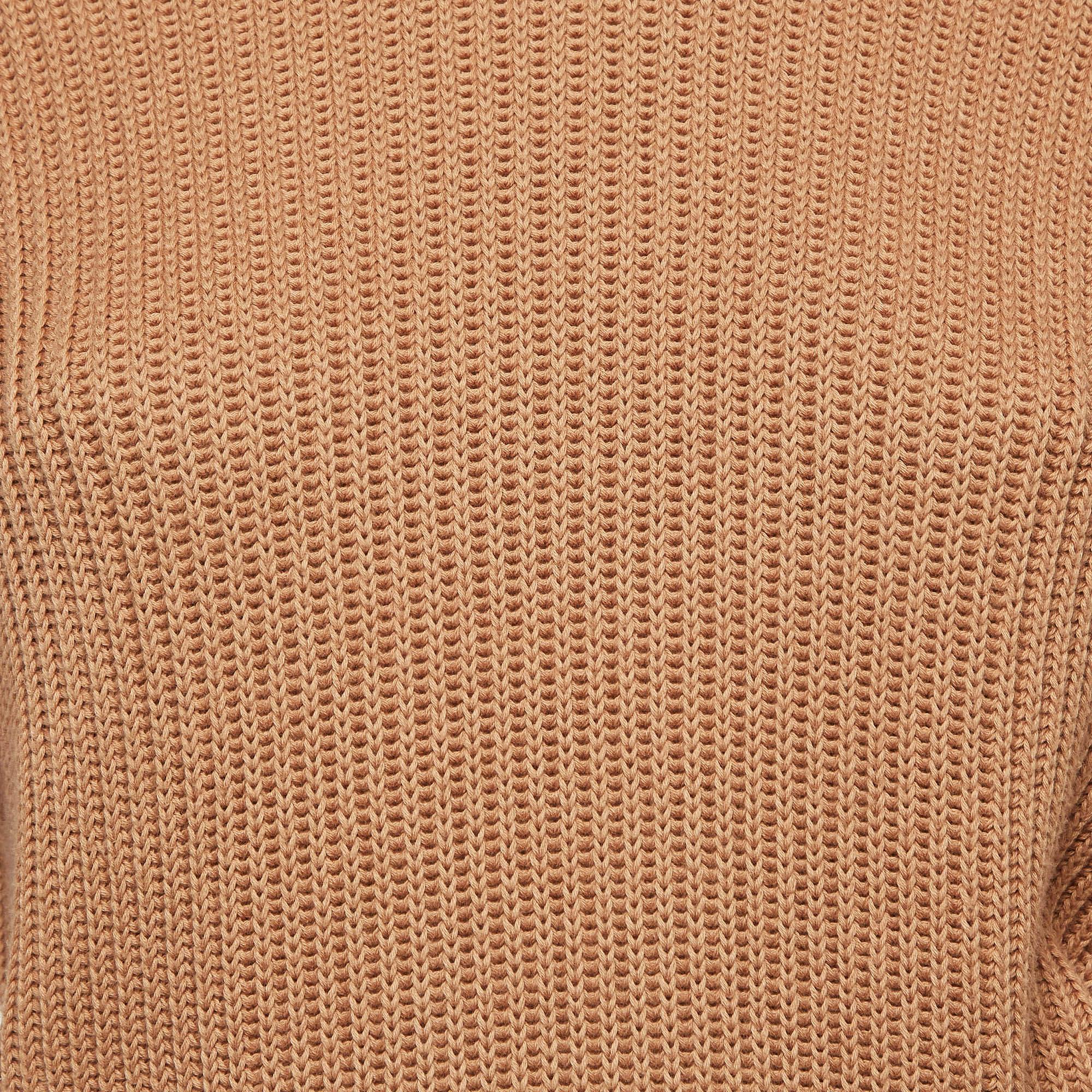 Joseph Brown Rib Knit Tie-Up Detail Sweater S In Excellent Condition For Sale In Dubai, Al Qouz 2