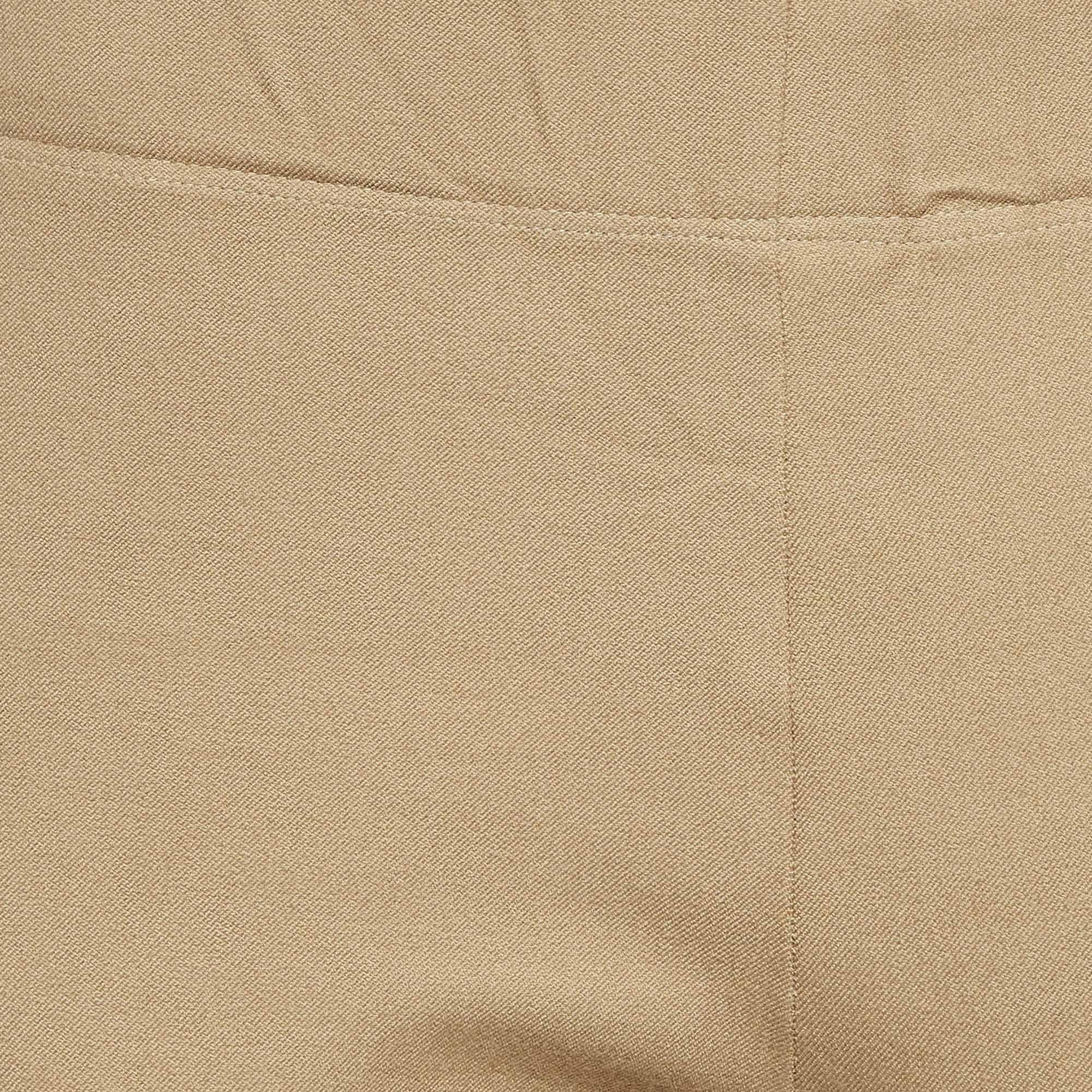 Beige Joseph Brown Stretch Gabardine Tight Fit Leggings M