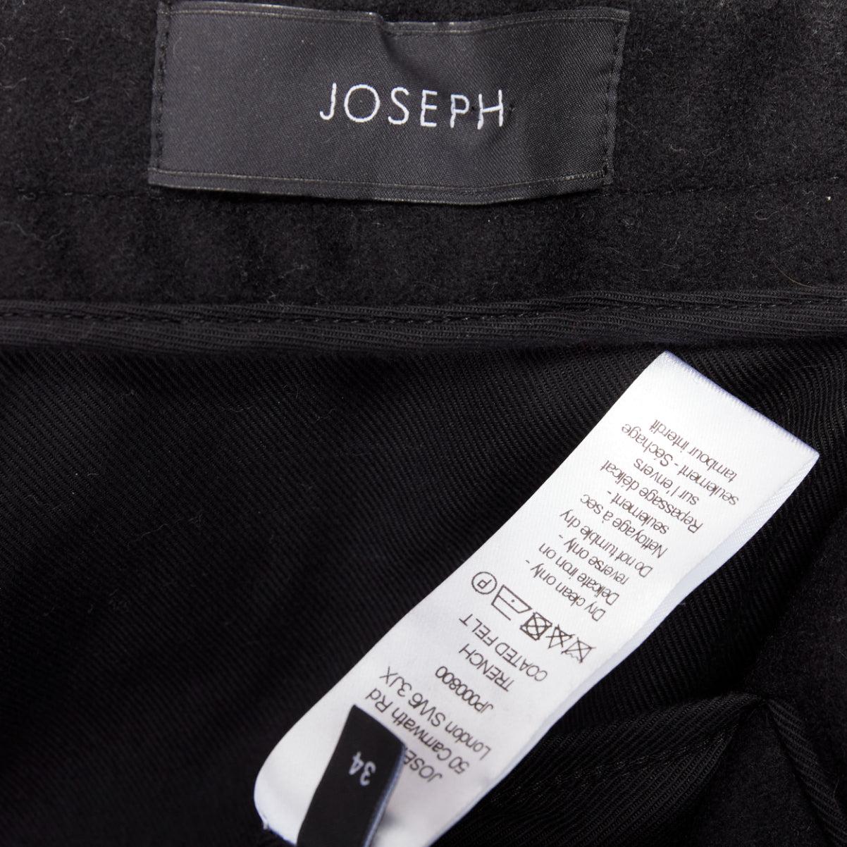 JOSEPH burgundy coated wool felt double breasted trench coat FR34 XS For Sale 3