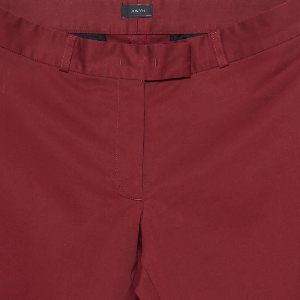 Brown Joseph Burgundy Cotton Chino Pants S