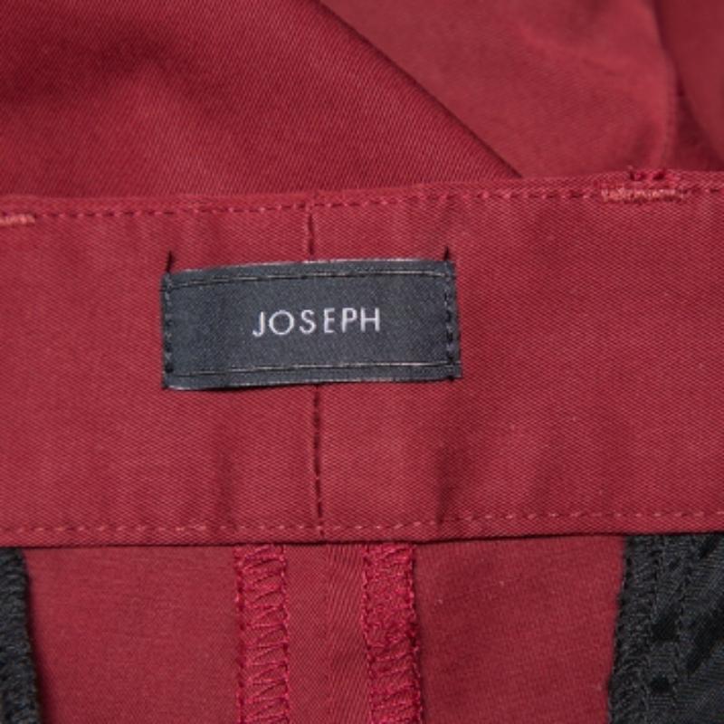 Joseph Burgundy Cotton Chino Pants S In Good Condition For Sale In Dubai, Al Qouz 2