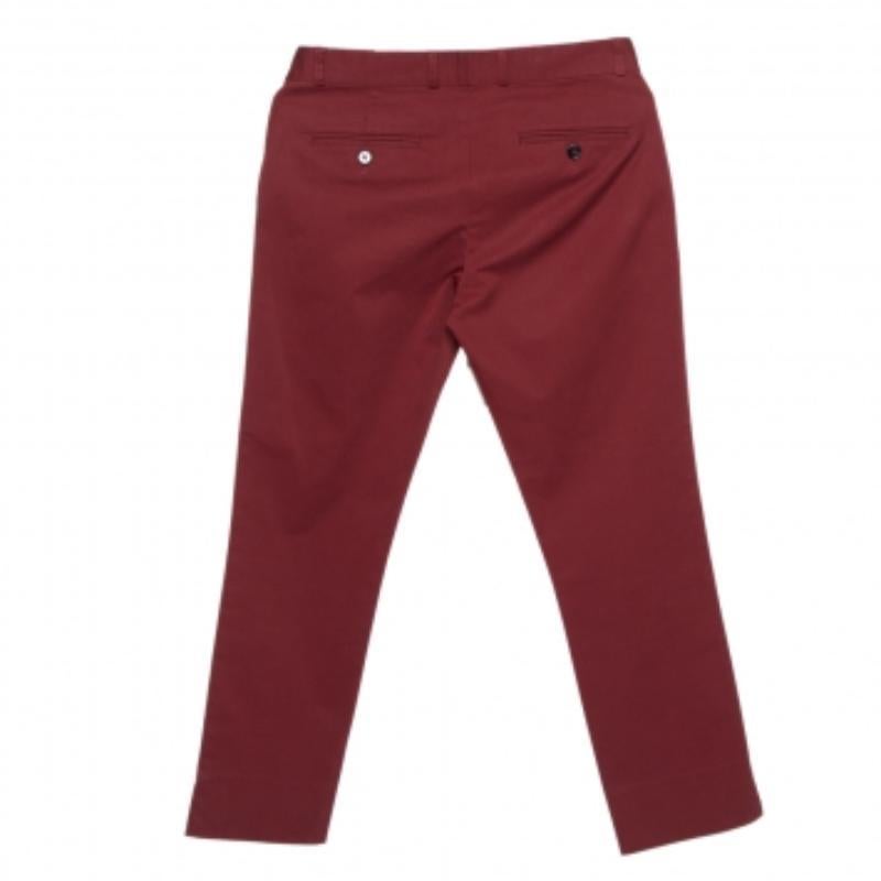 Joseph Burgundy Cotton Chino Pants S For Sale 1