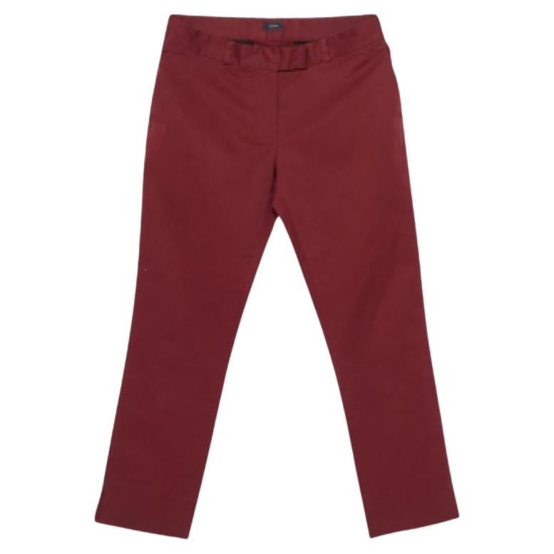 Joseph Burgundy Cotton Chino Pants S For Sale