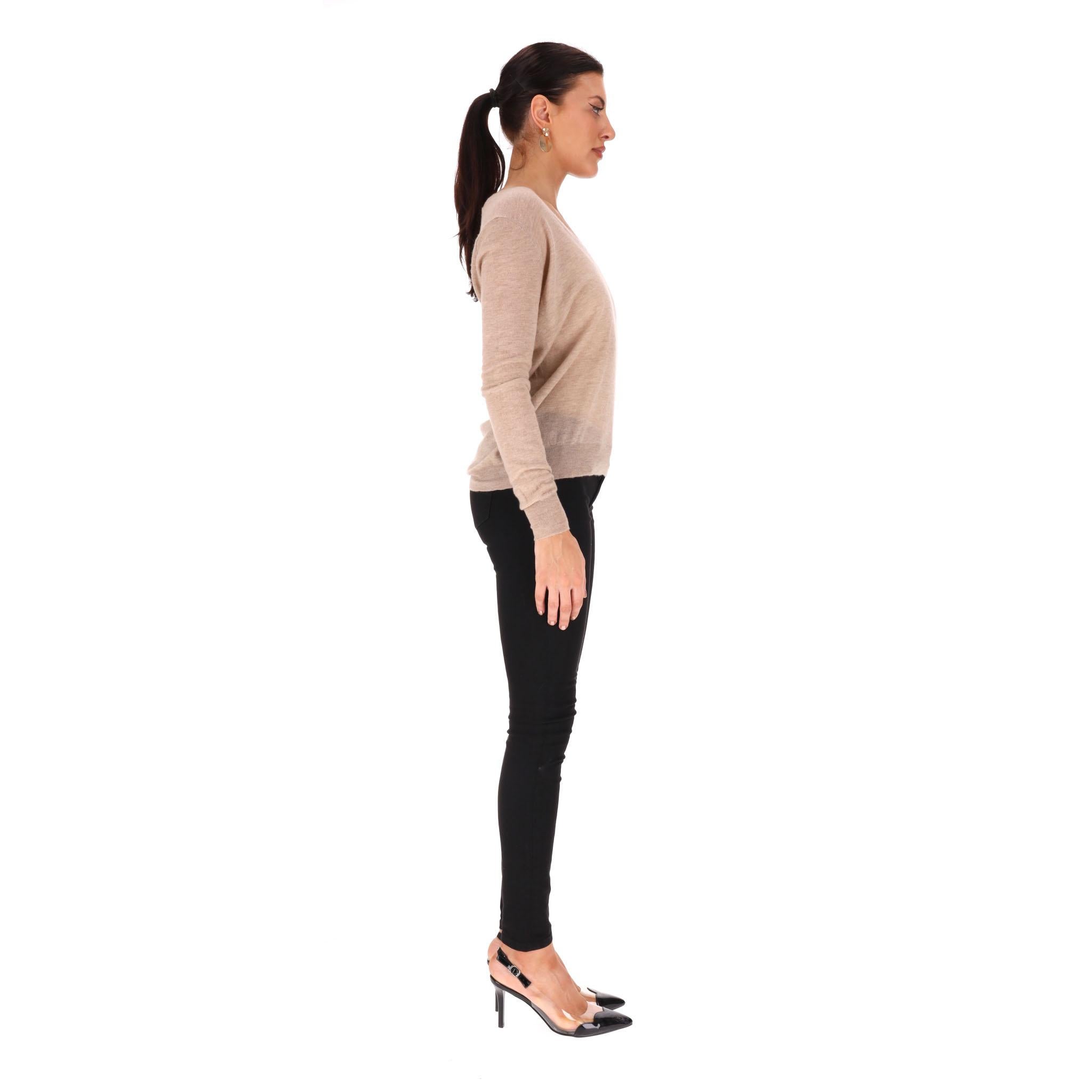 Beige Joseph Cashmere V-Neck Jumper