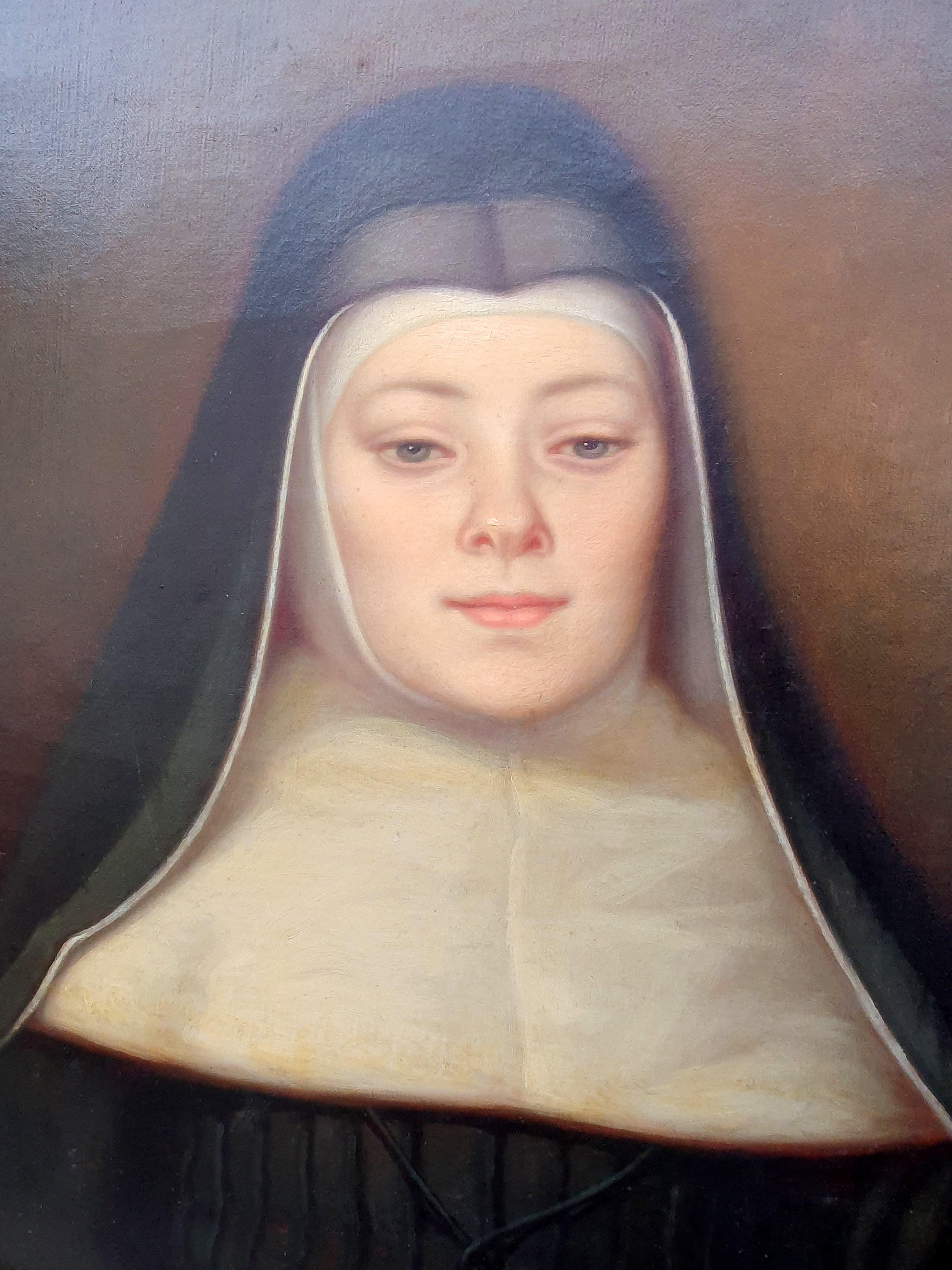 19th Century Joseph Castanié, Aveyronnais Painter, Portrait of Nun For Sale