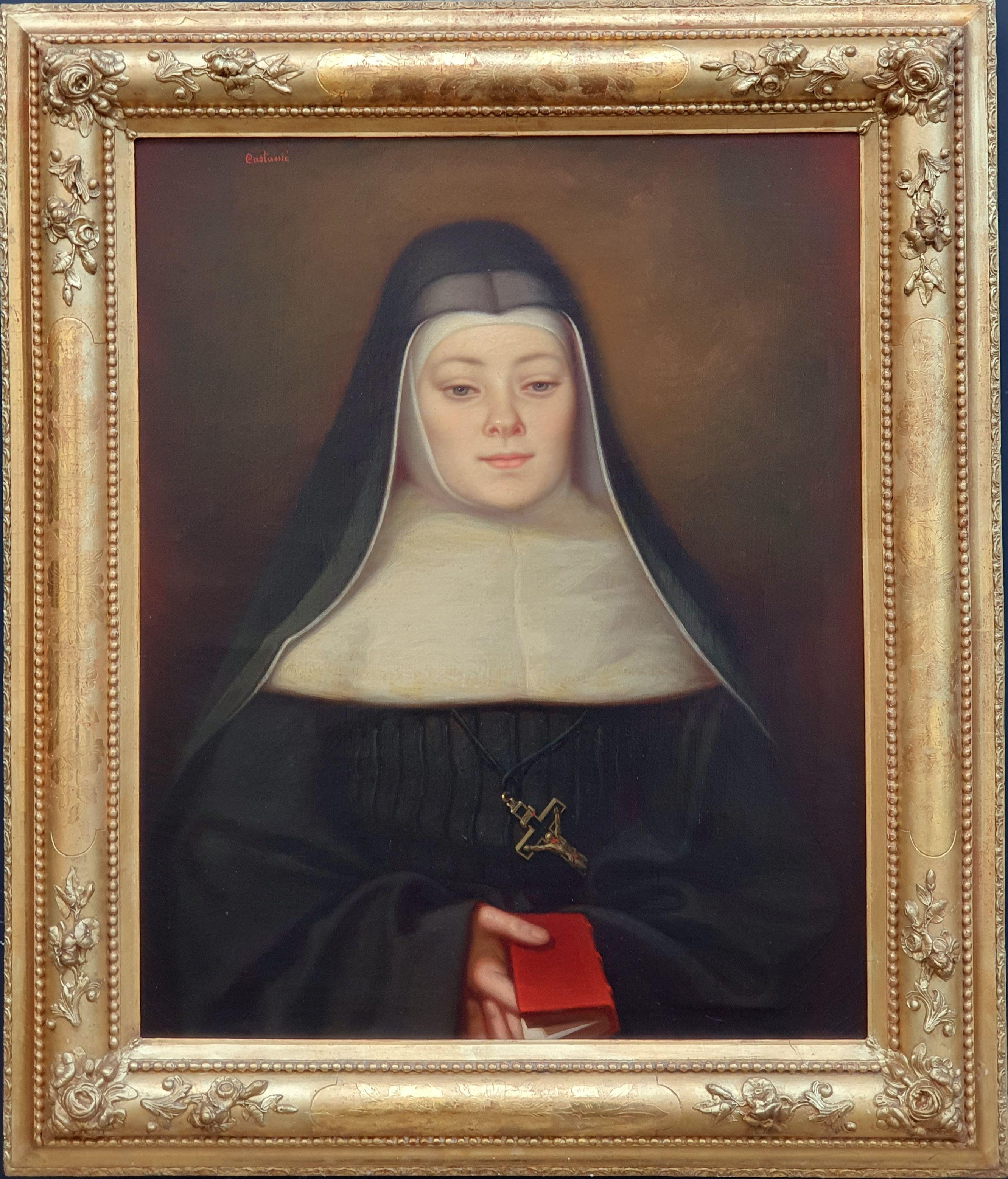 Napoléon III Joseph Castanié, peintre aveyronnais, Portrait de nonne en vente