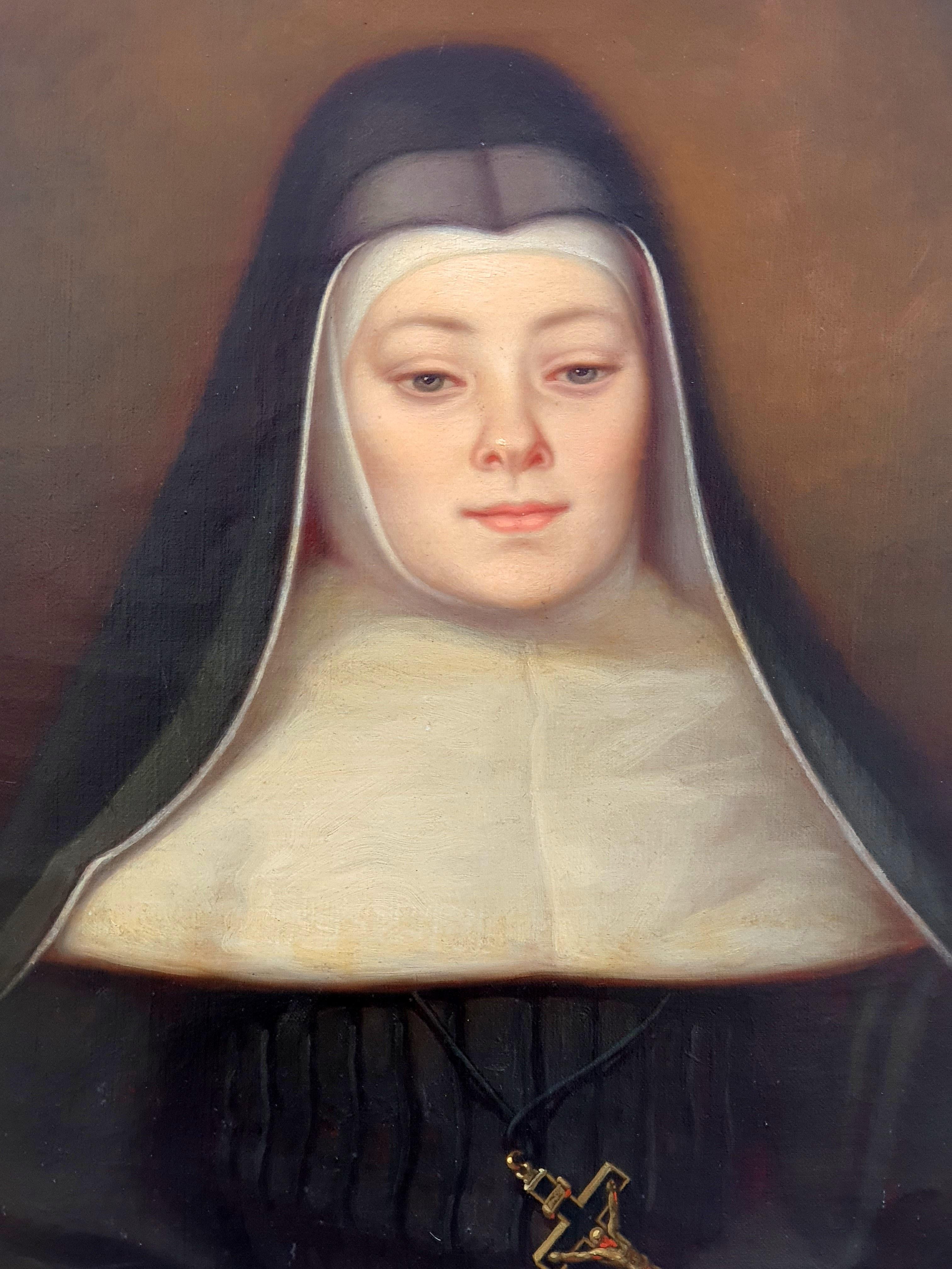 Français Joseph Castanié, peintre aveyronnais, Portrait de nonne en vente