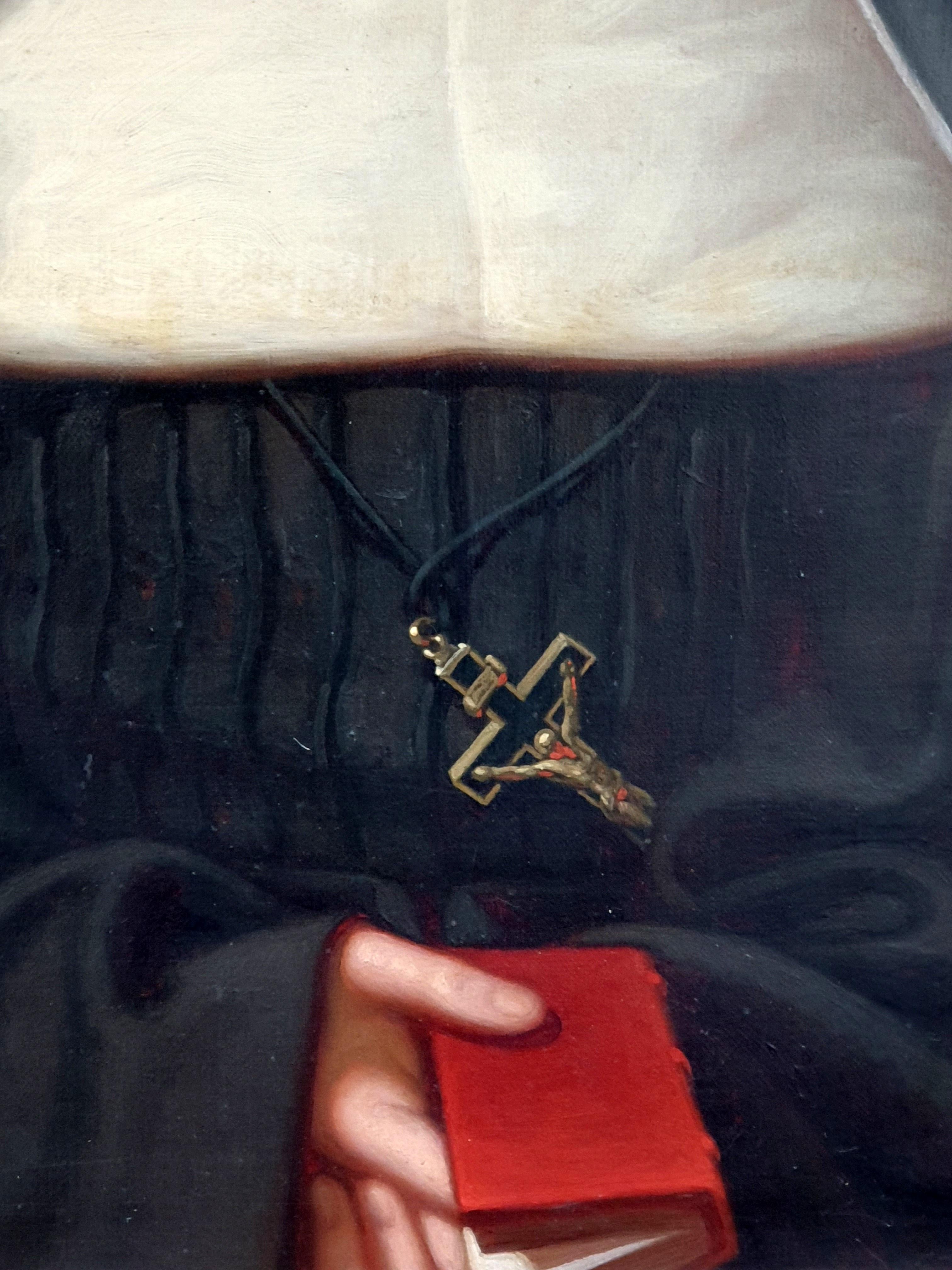 Peint Joseph Castanié, peintre aveyronnais, Portrait de nonne en vente