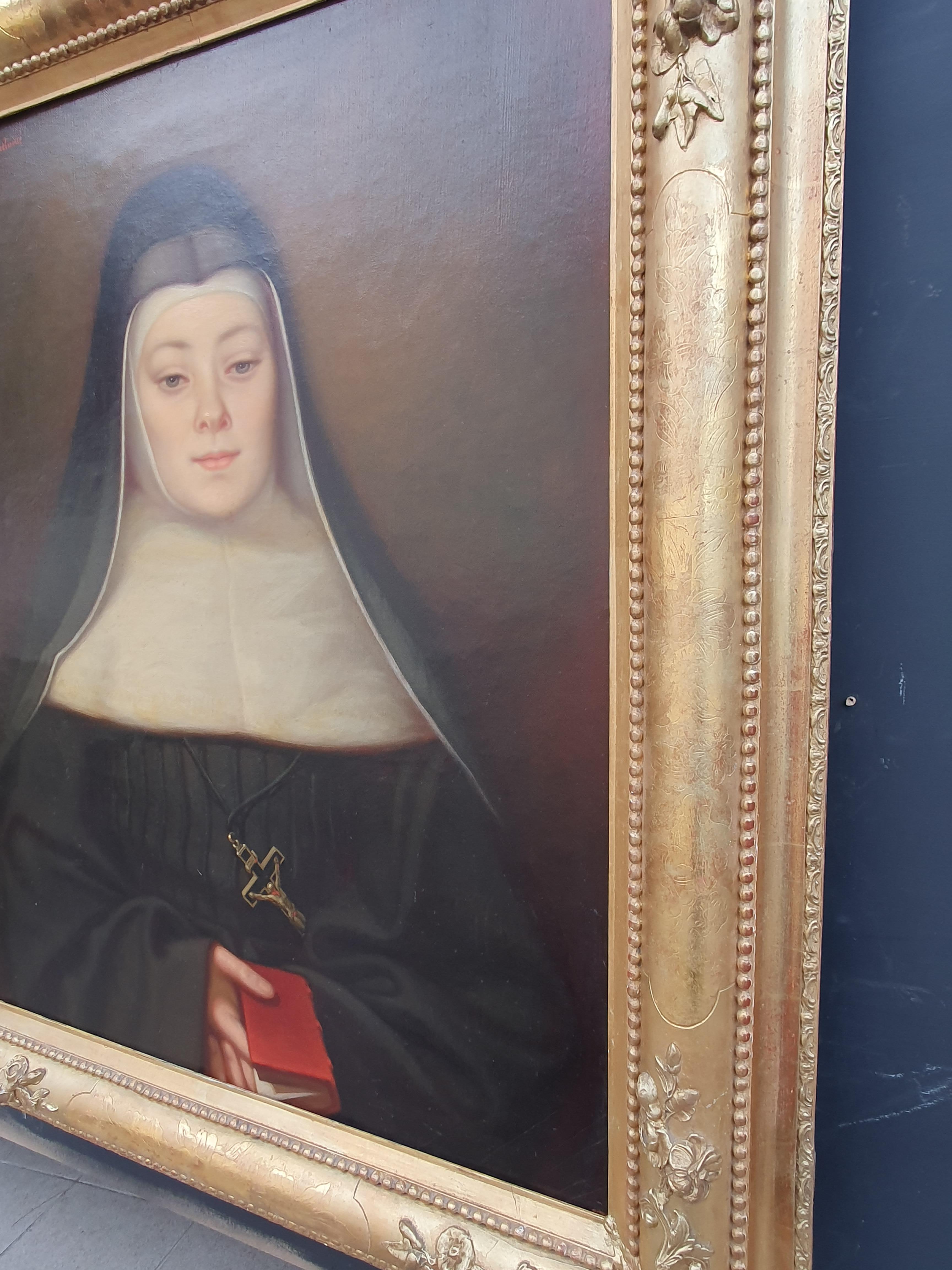 19th Century Joseph Castanié, Aveyronnais Painter, Portrait of Nun For Sale