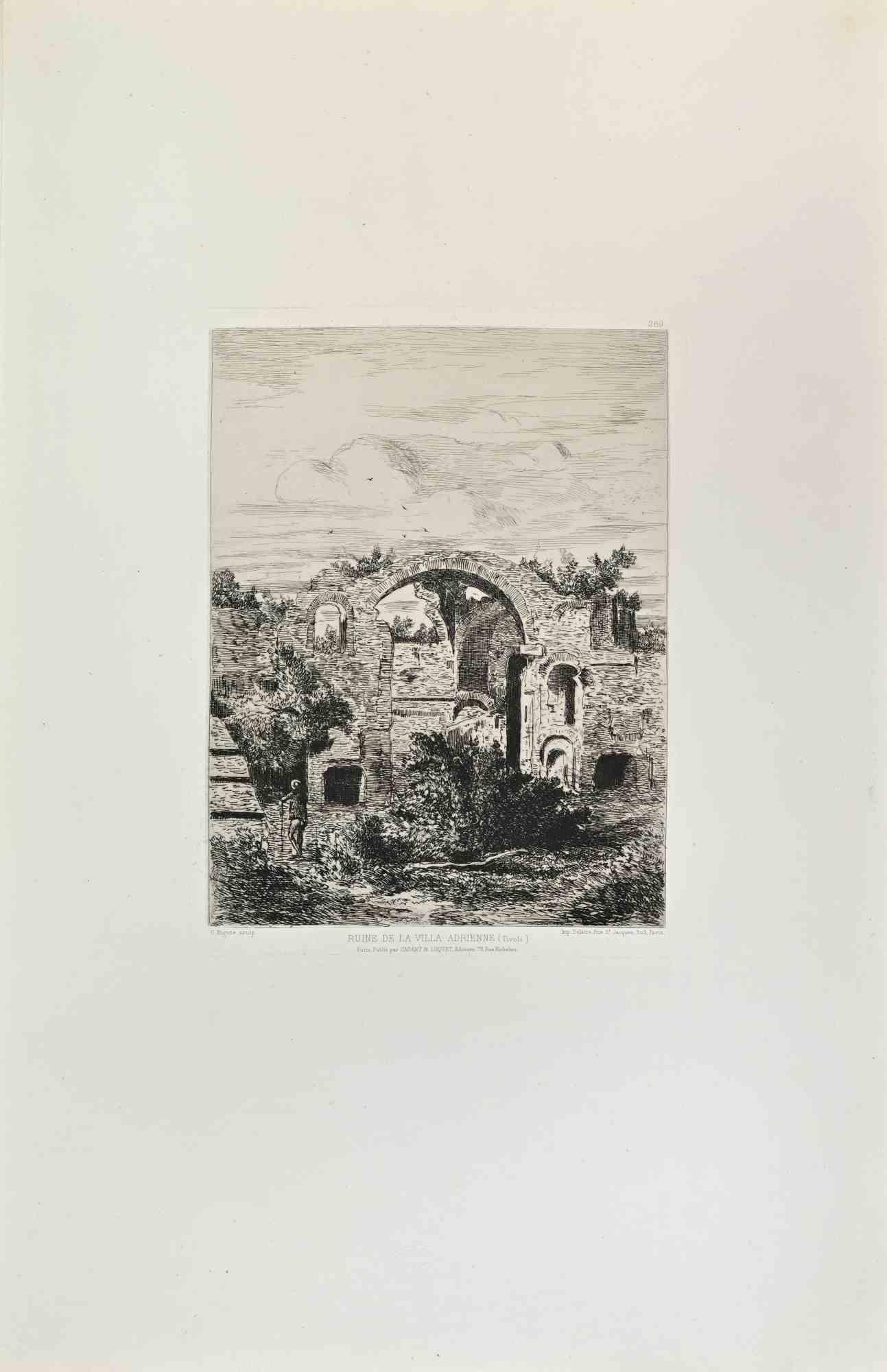 Ruine de la Villa Adrienne ist ein Kunstwerk von Joseph-Charles Nigote aus den 1870er Jahren.

Radierung.

Gute Bedingungen.



Realisiert für die "Société des Aquafortistes". Die auf Initiative des Verlegers Alfred Cadart gegründete Société des