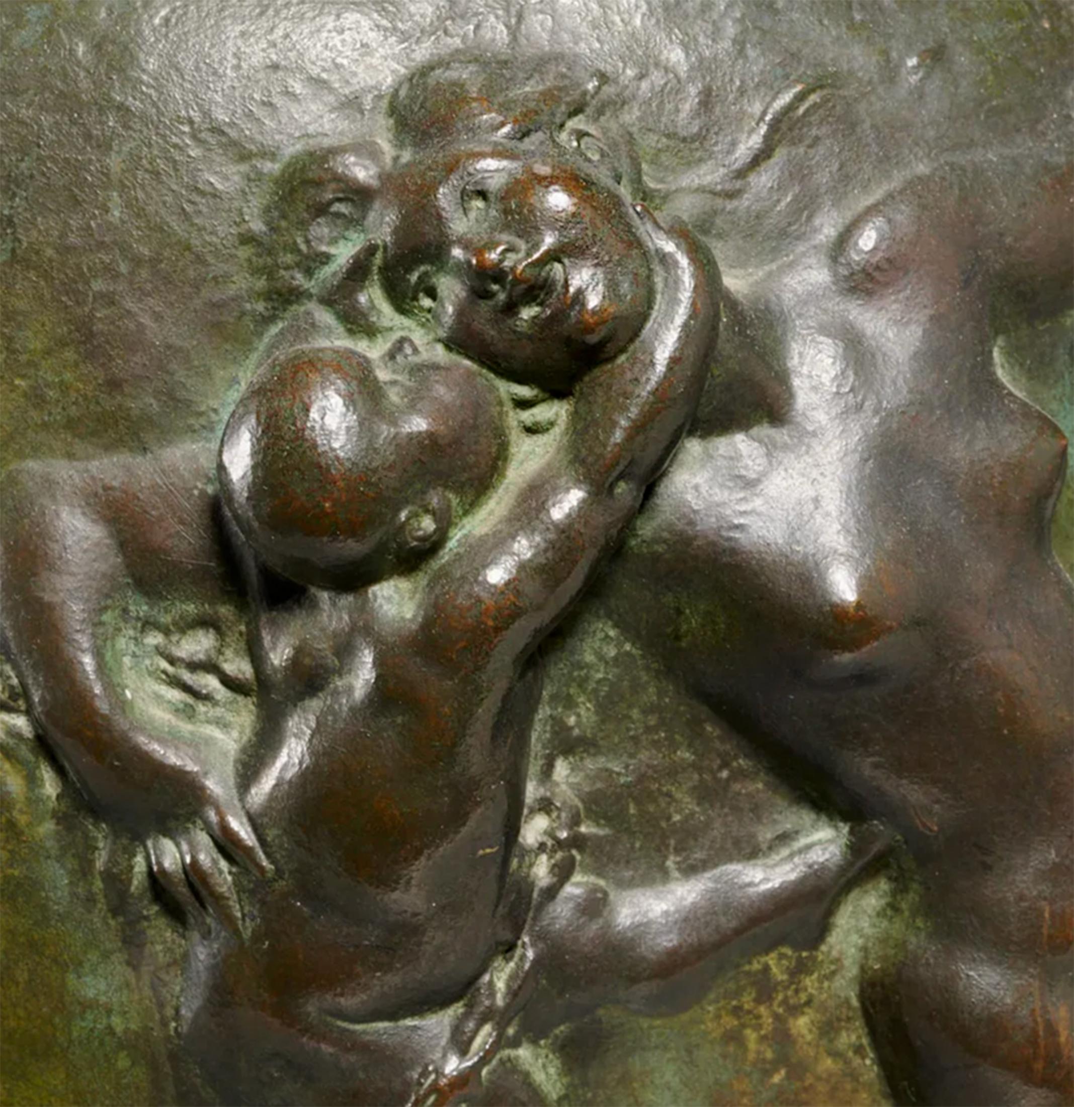 Joseph Cheret  Vase Art nouveau bronze patiné en vente 2