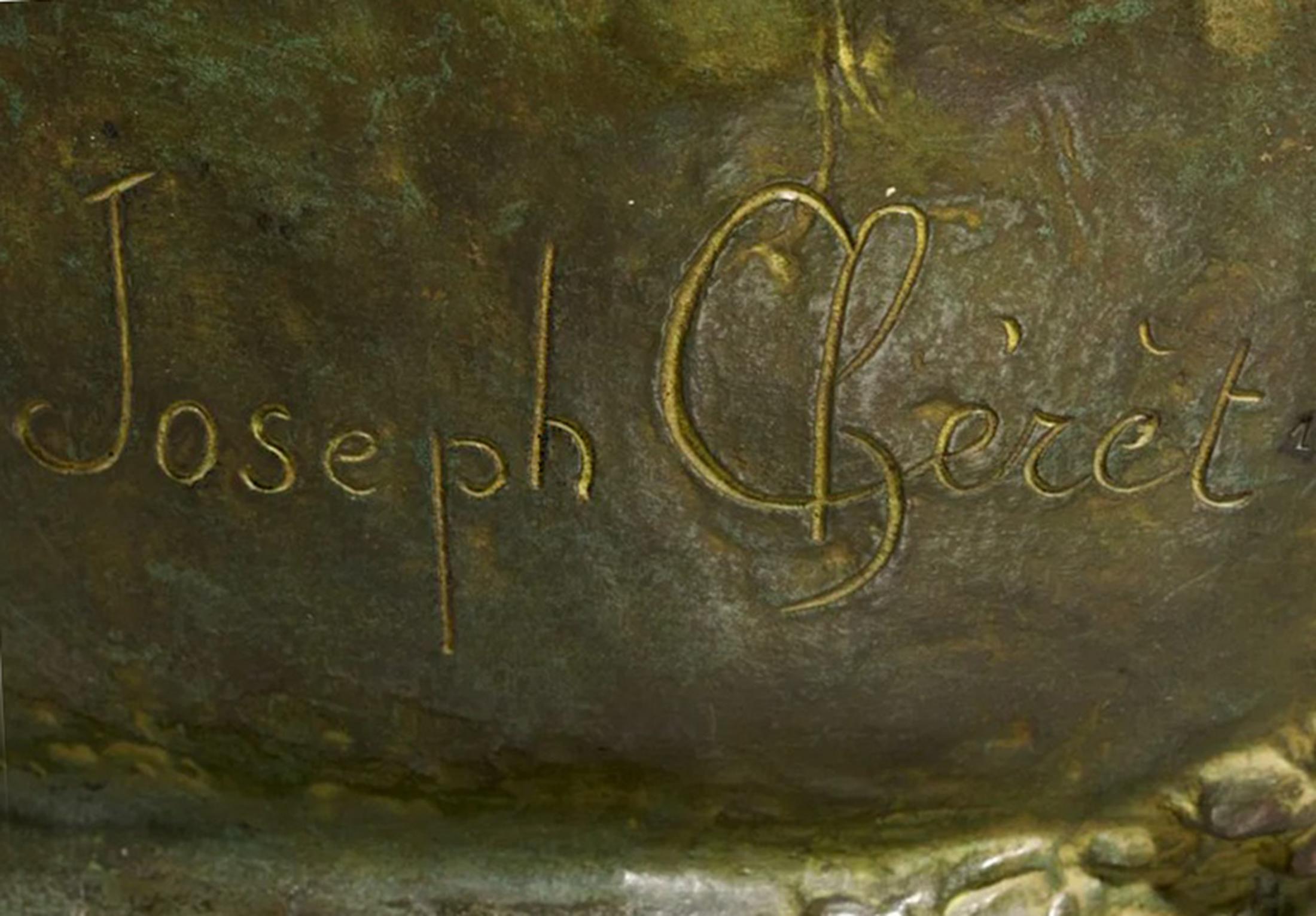 Joseph Cheret  Vase Art nouveau bronze patiné en vente 5