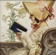 Bonneted Lady in Church, Easter Saturday Evening Post Cover