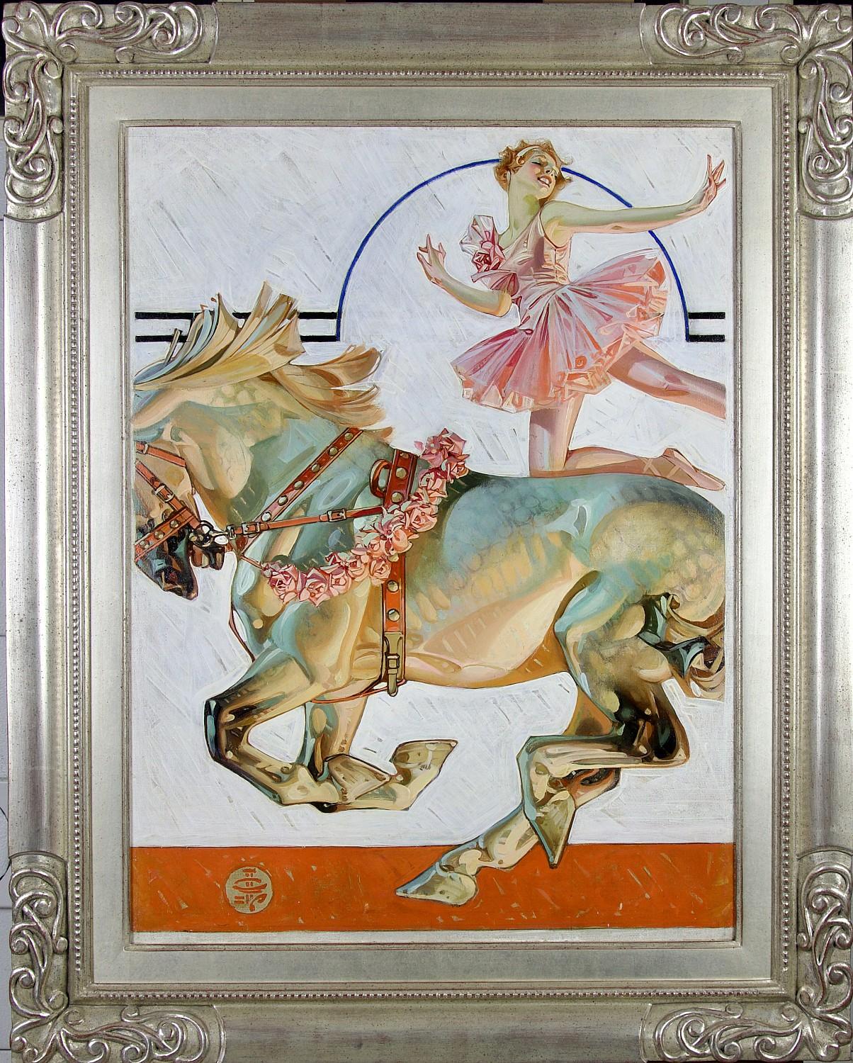 Cavaliere del circo a pelo, copertina originale per The Saturday Evening Post, 1932 - Painting di Joseph Christian Leyendecker