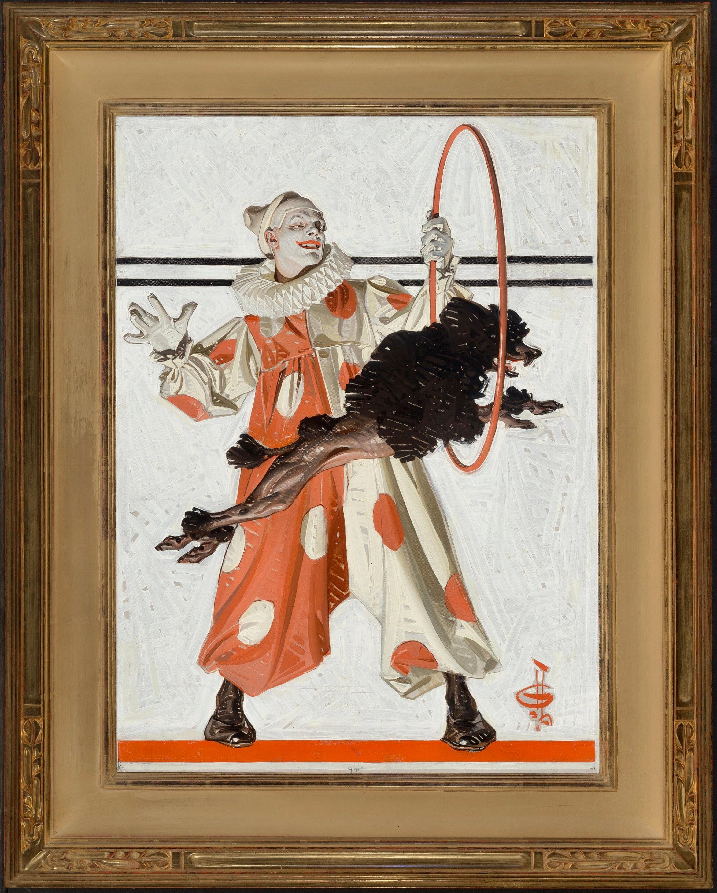 Figurative Painting di Joseph Christian Leyendecker - Circus Dog, la copertina del Saturday Evening Post