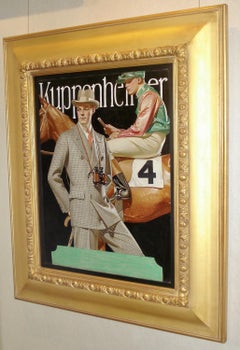 Jockey on Racehorse with Well-Dressed Gentleman