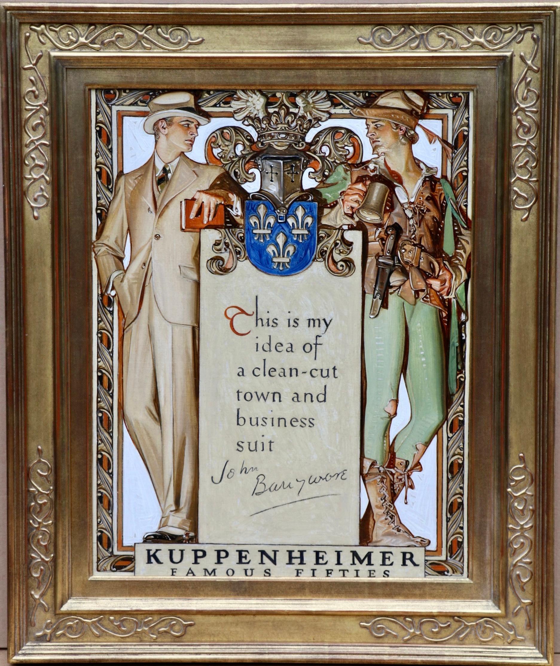 Joseph Christian Leyendecker Figurative Painting - Kuppenheimer Famous Fifties Featuring John Barrymore
