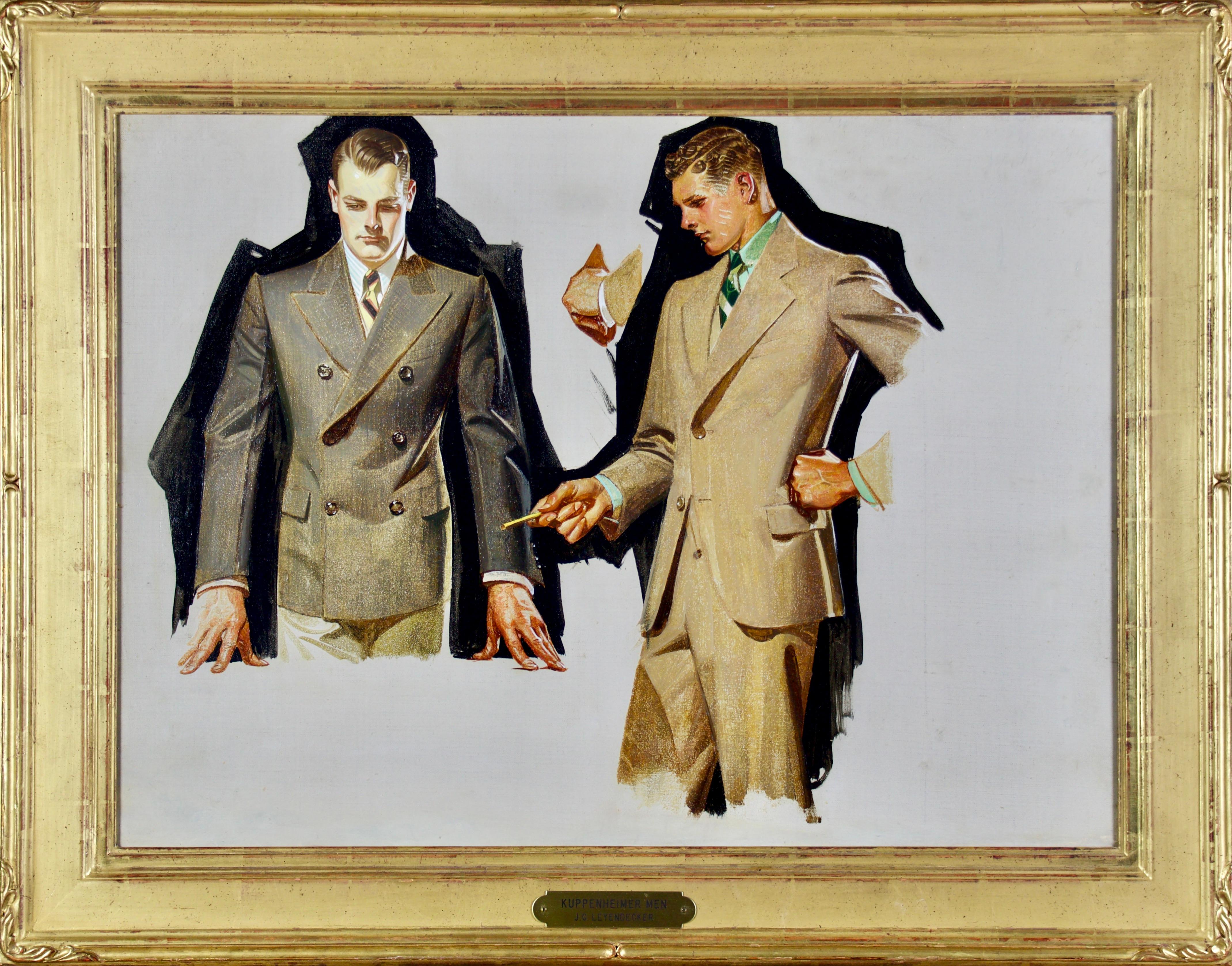 Joseph Christian Leyendecker Figurative Painting - Kuppenheimer Men's Clothing Advertisement study